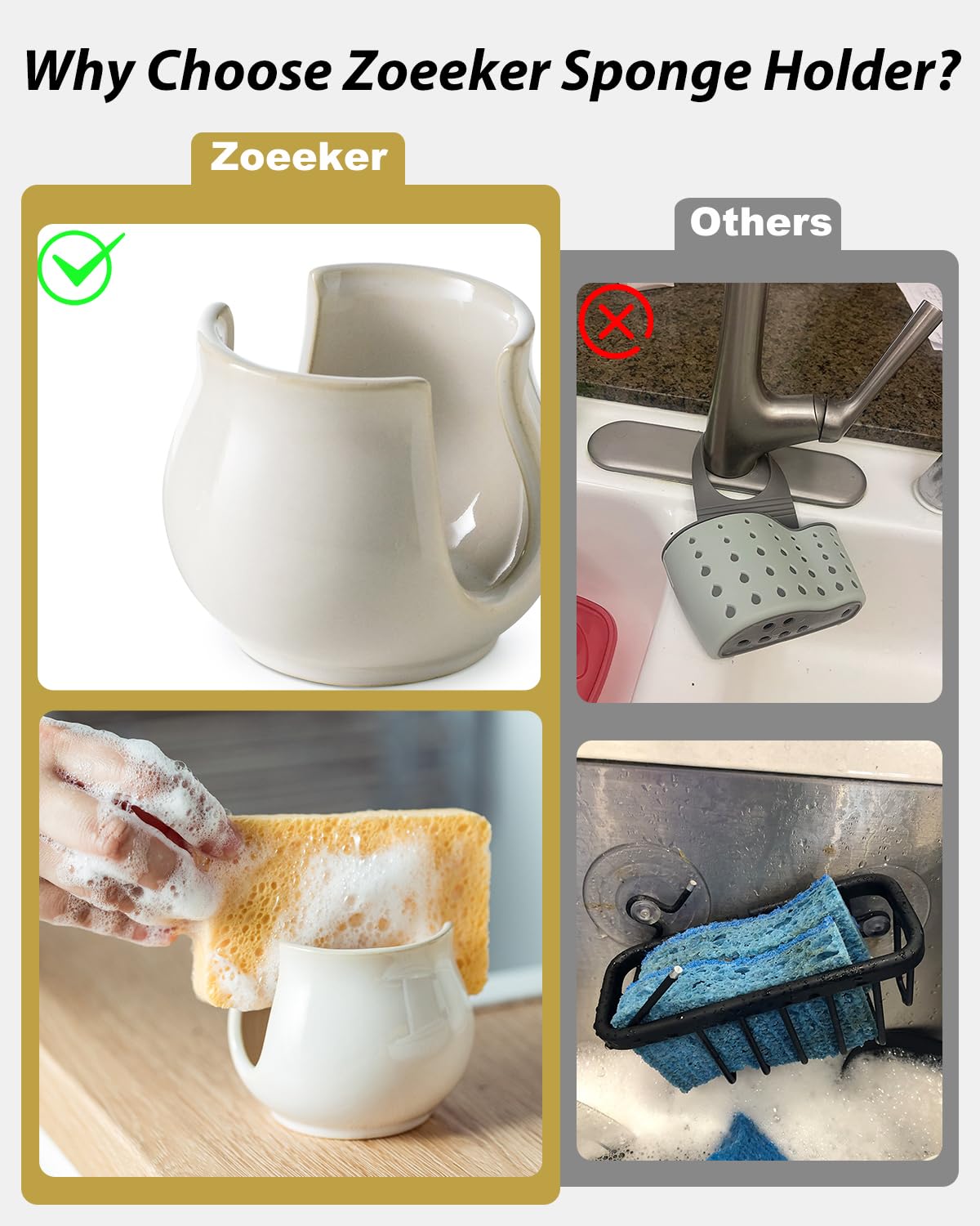 Sponge Holder for Kitchen Sink