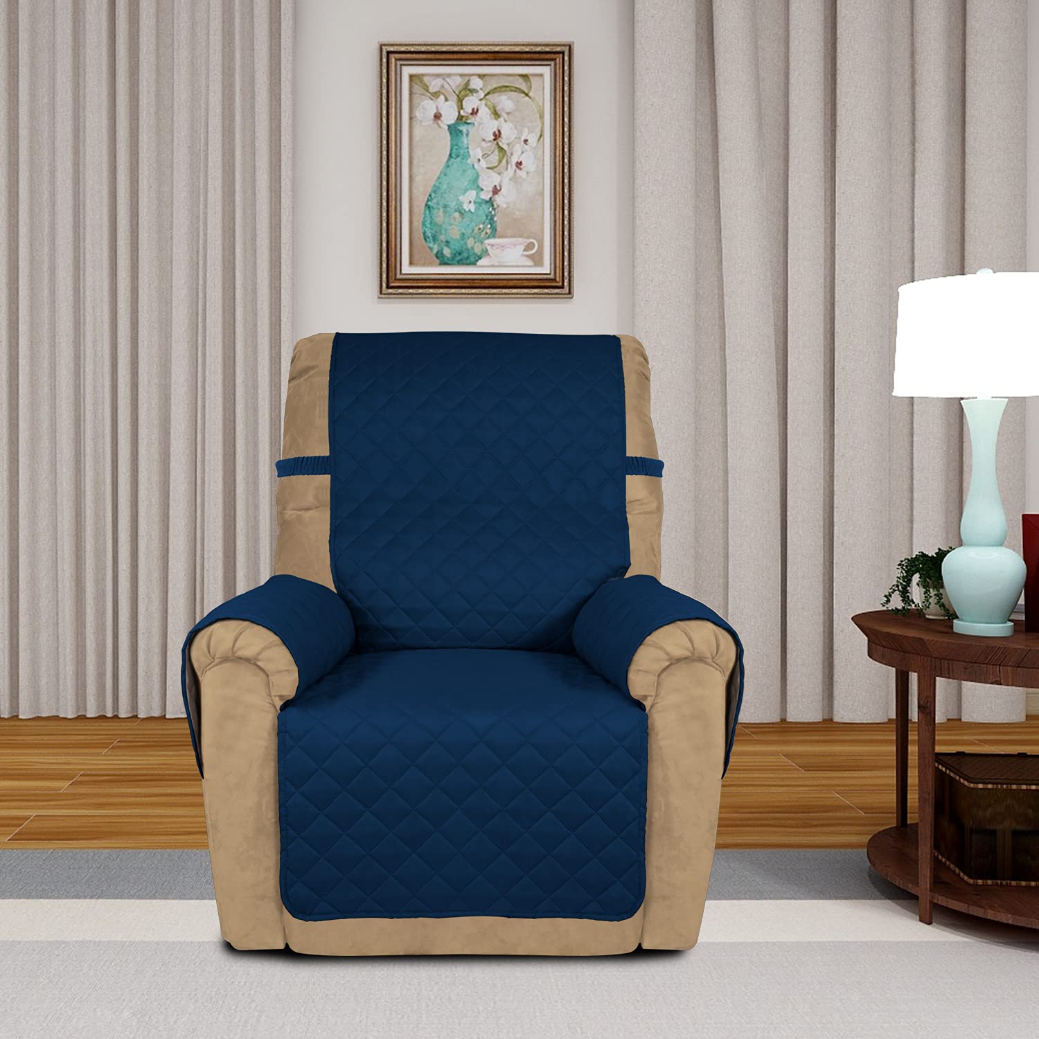 Reversible Quilted Oversized Recliner Sofa Cover