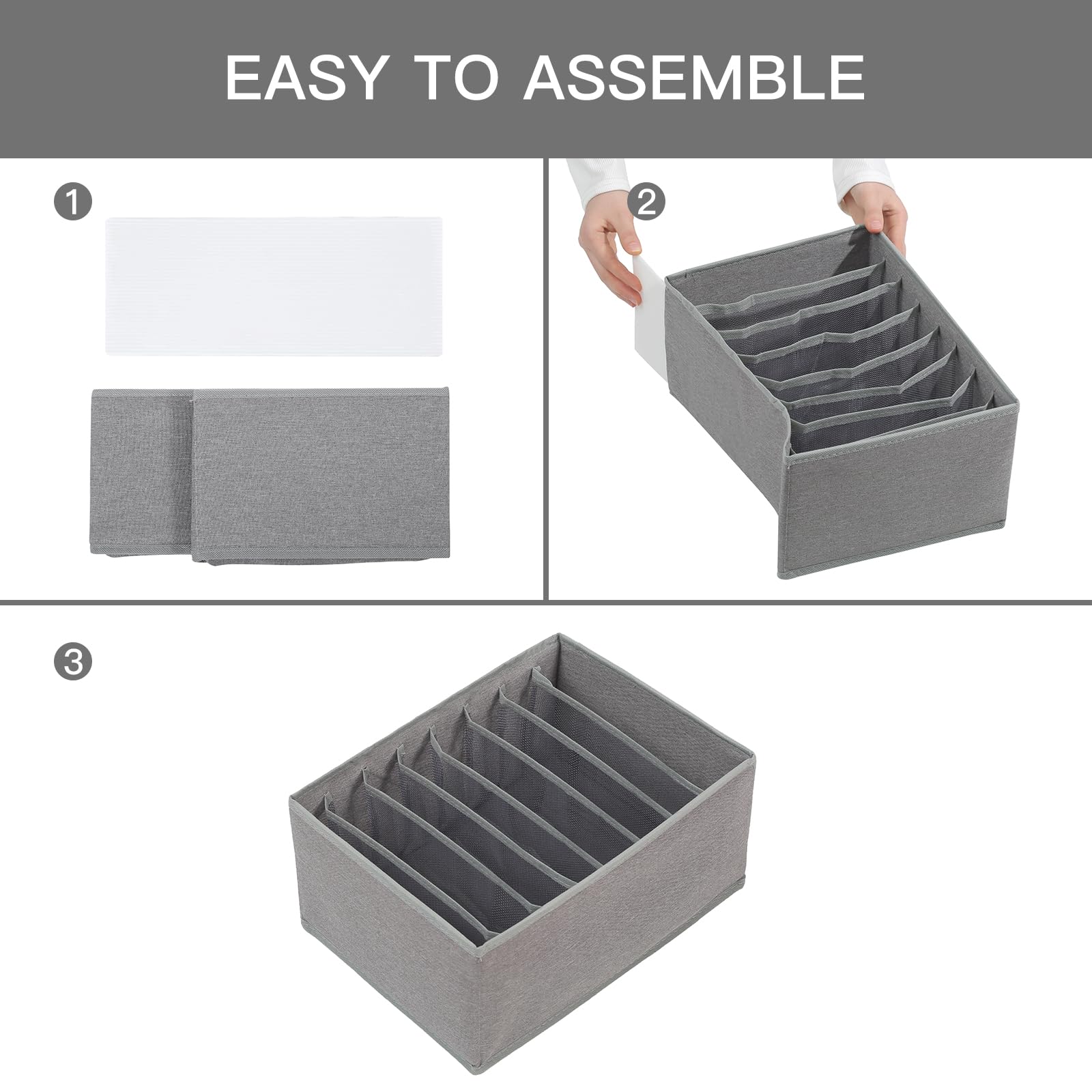 4 Pack Drawer Organizers for Clothing (4 Count)