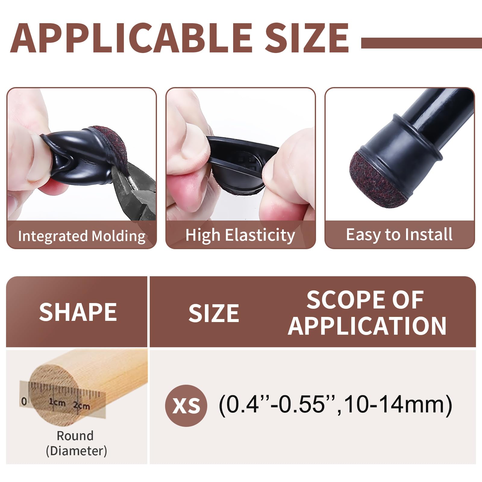 24 Pcs Extra Small Chair Leg Floor Protectors (24 Count)