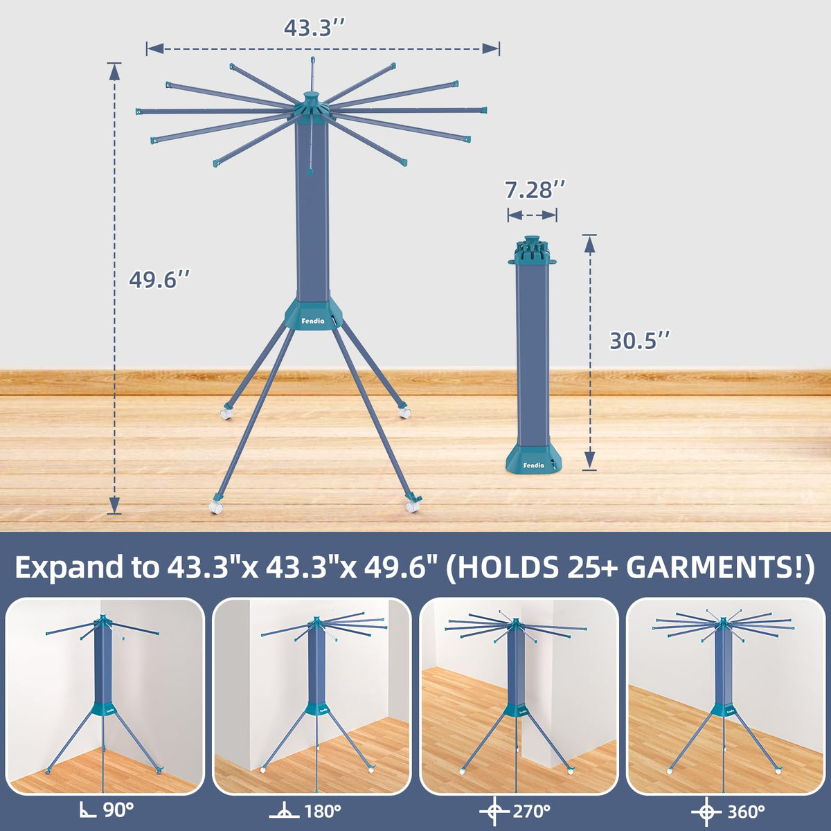 Clothes Drying Rack Foldable & Collapsible Drying Racks with 4