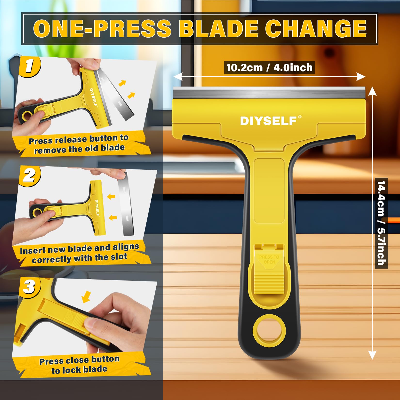 Floor Scraper with 10 Extra 4" Razor Blades