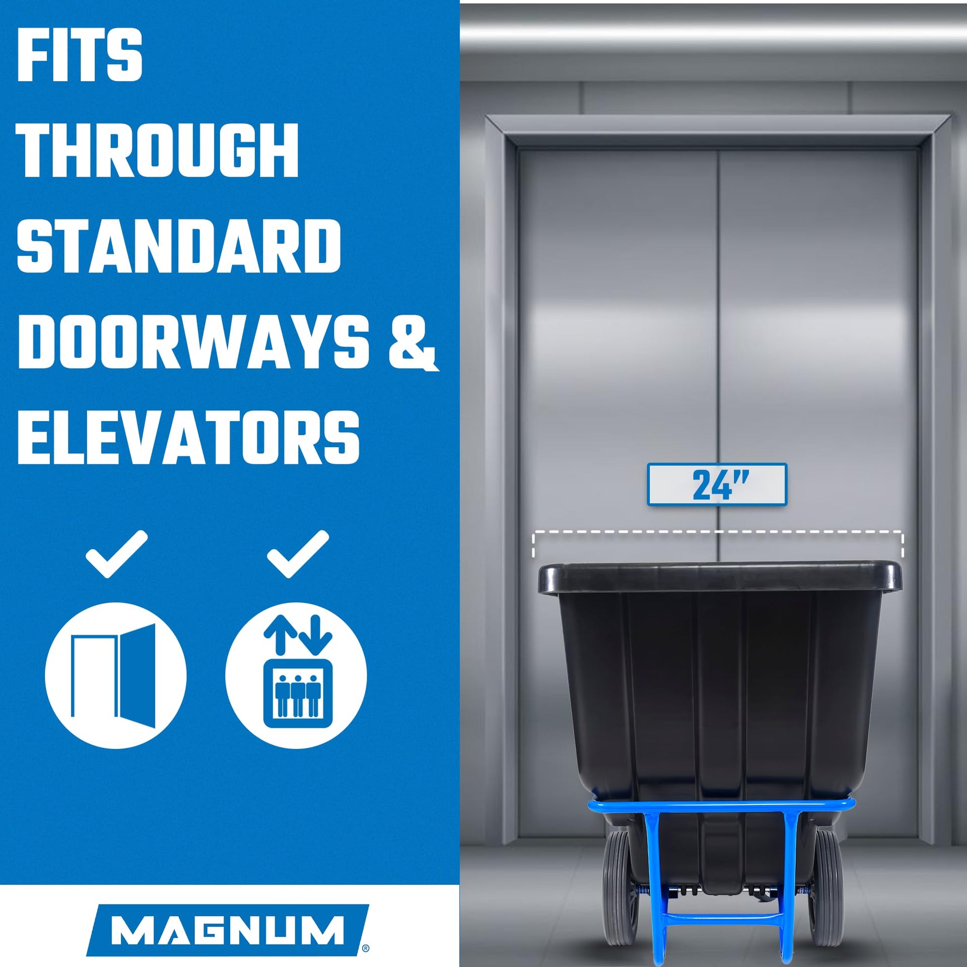 Tilt Truck, 1/2 Cu. Yd. Capacity Dump Cart with Non-Marking 12” Wheels & 5” Casters & Forklift-able Frame for Jobsites, 850 lbs, Trash Cart with Wheels DUC12T-F-NM-04PK (4-Pack) (4 Count)