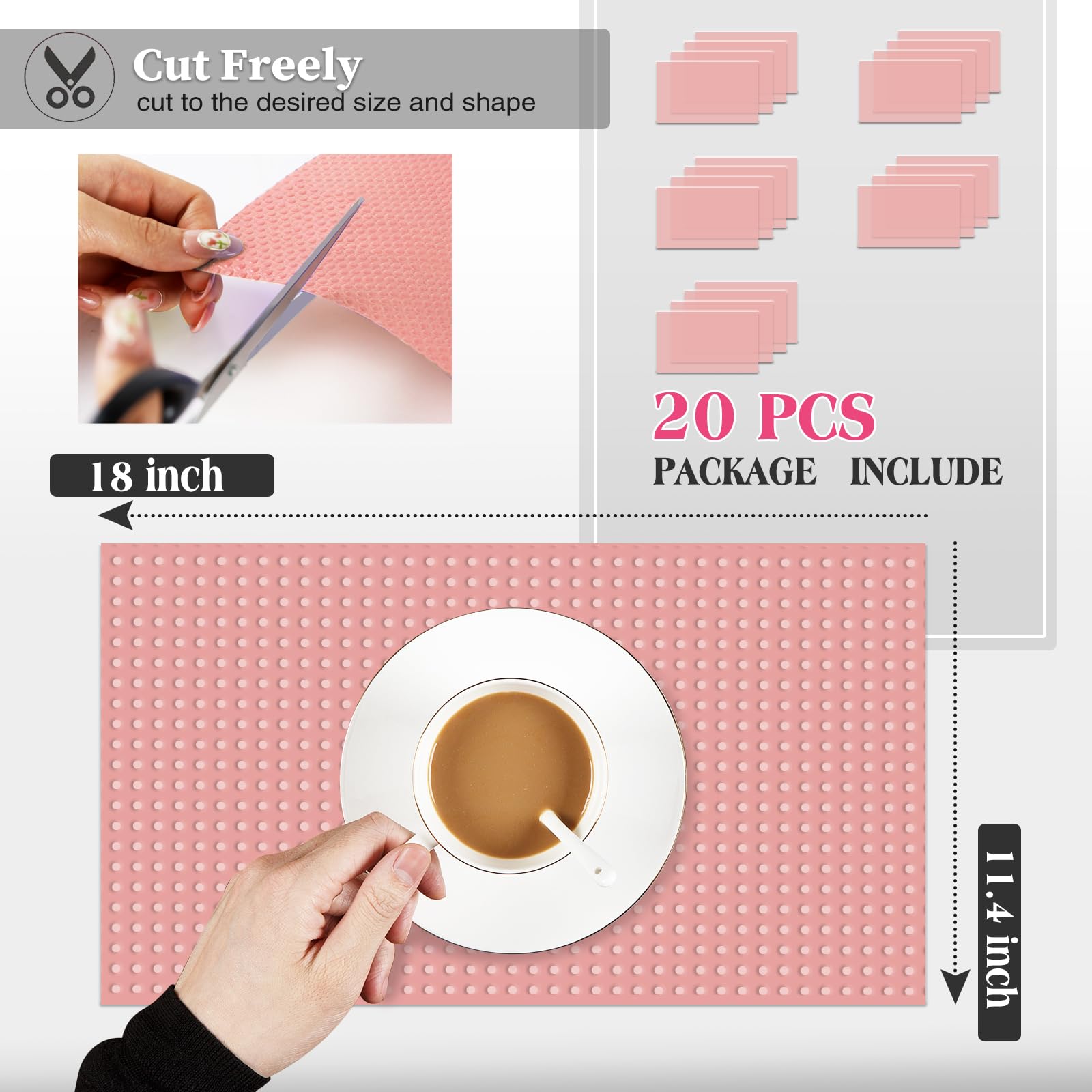 20Pcs Refrigerator Liners (28.5 Sq Ft)