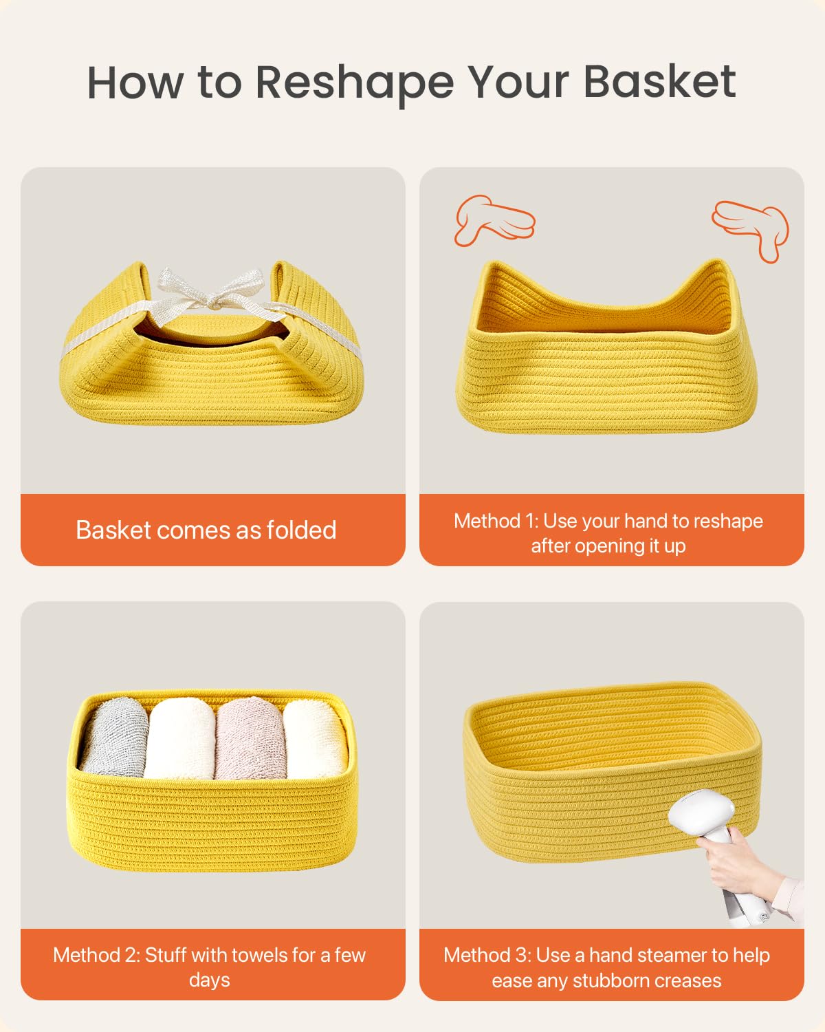 Small Woven Storage Basket for Organizing (3 Count)