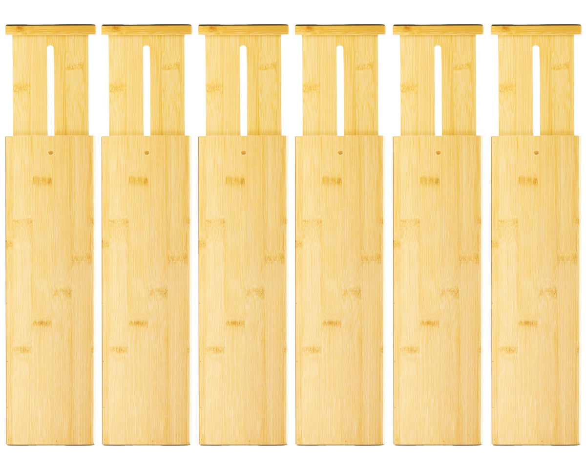 6 Pack Bamboo Drawer Dividers