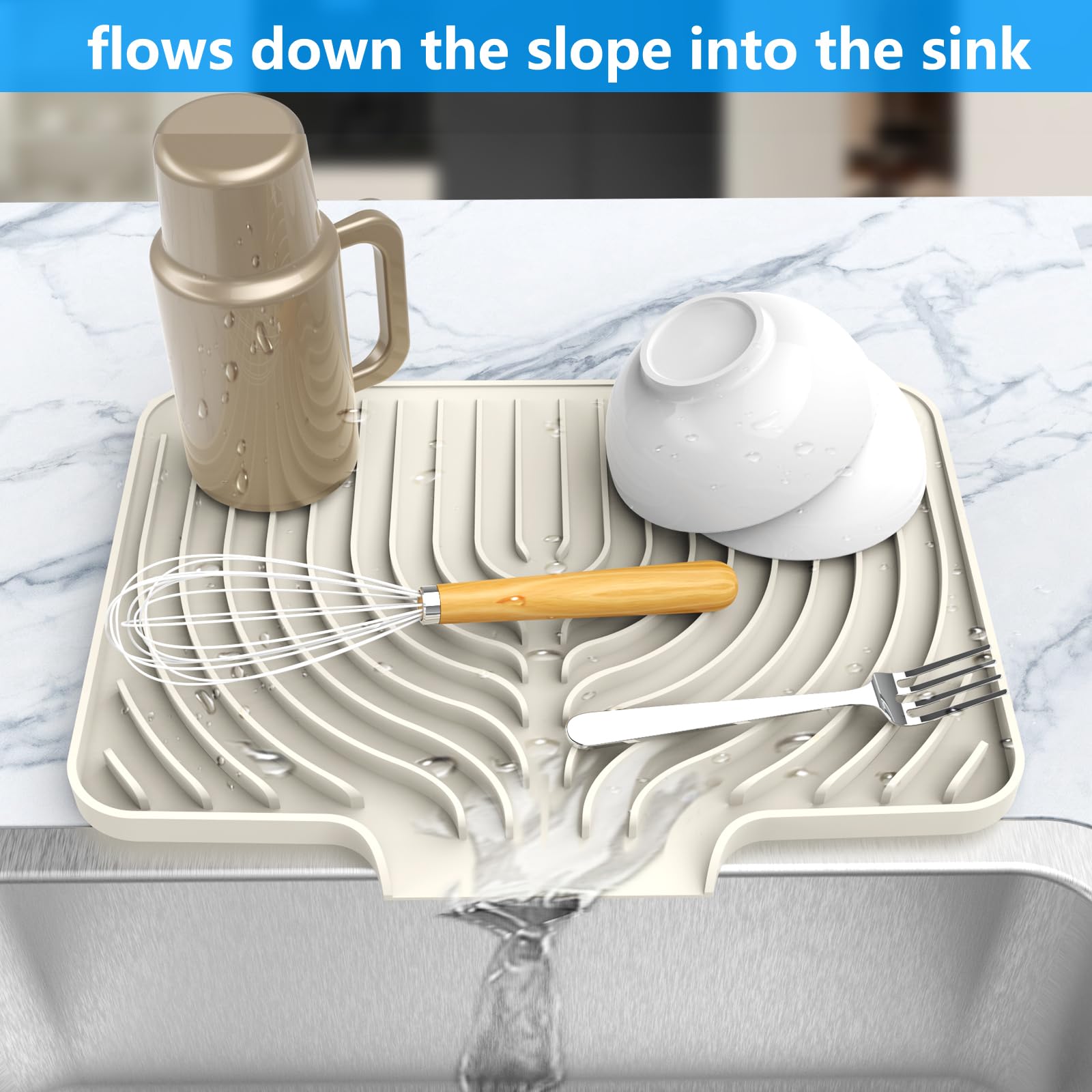 Dish drying mats for kitchen counter