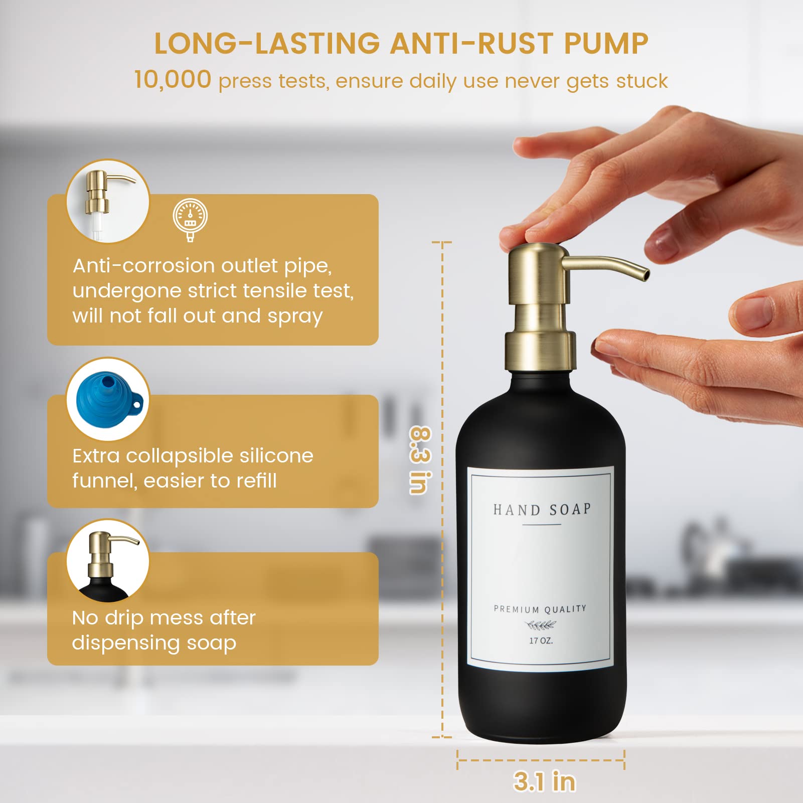 Glass Soap Dispenser for Kitchen