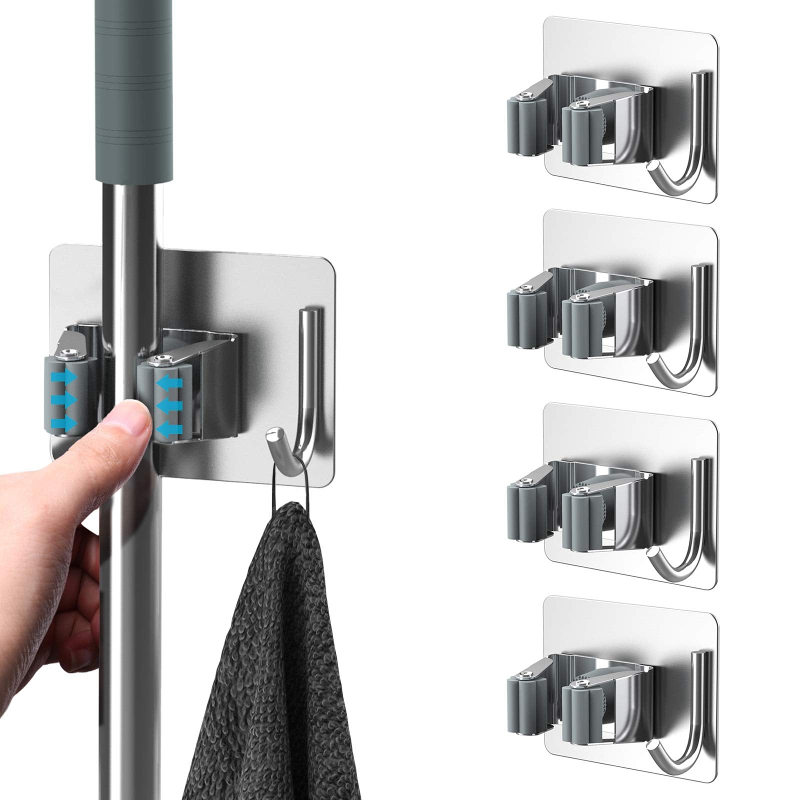 Mop Broom Holder No Drill