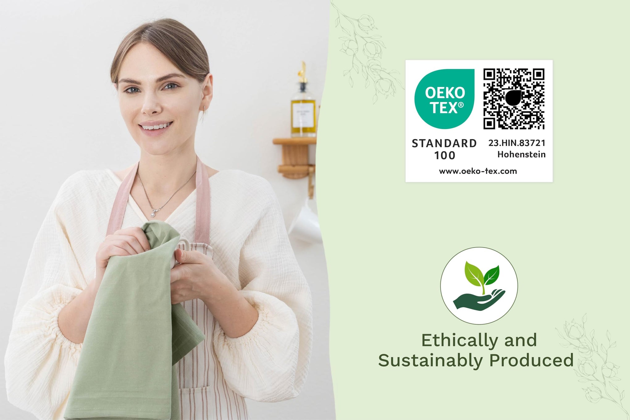 Organic Cotton Sage Flour Sack Kitchen Towels (10 Count)