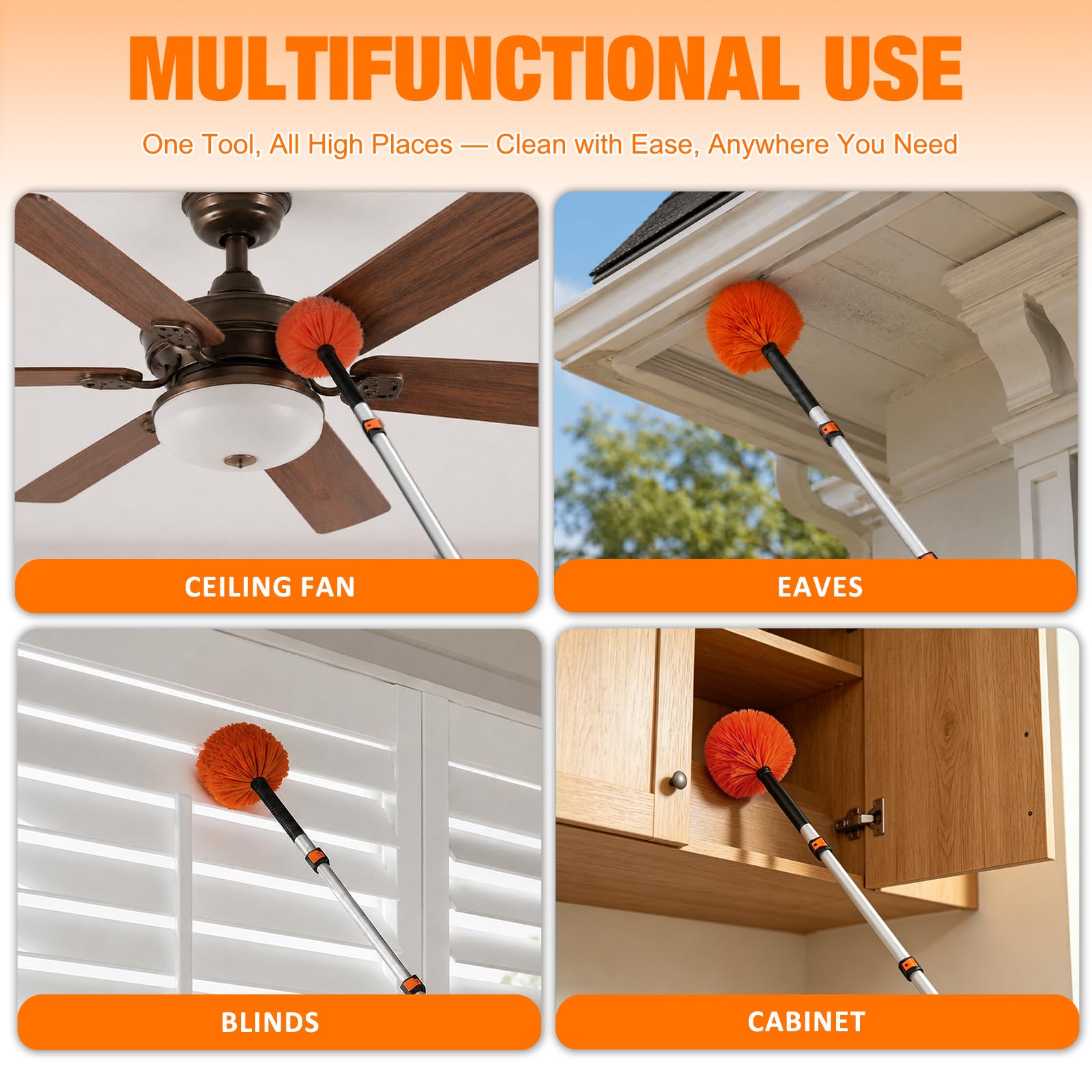 12FT Cobweb Duster with Extension Pole