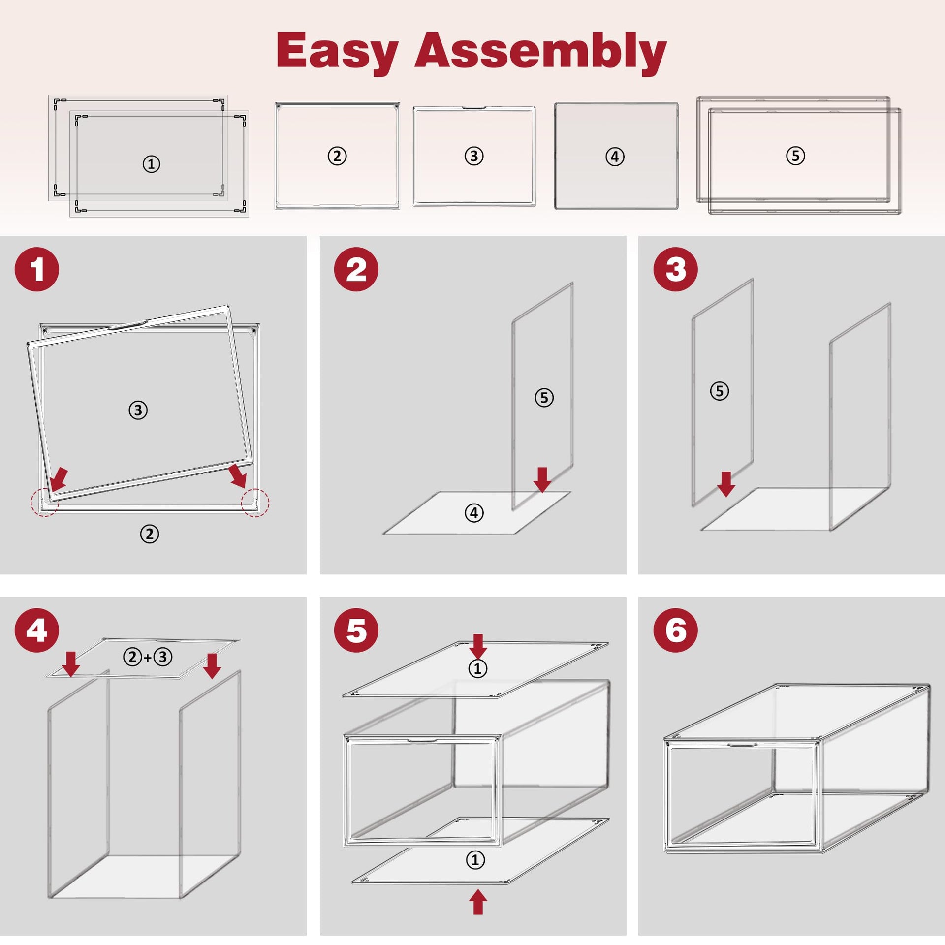 12 Pack Clear Shoe Storage Boxes Stackable (12 Count)