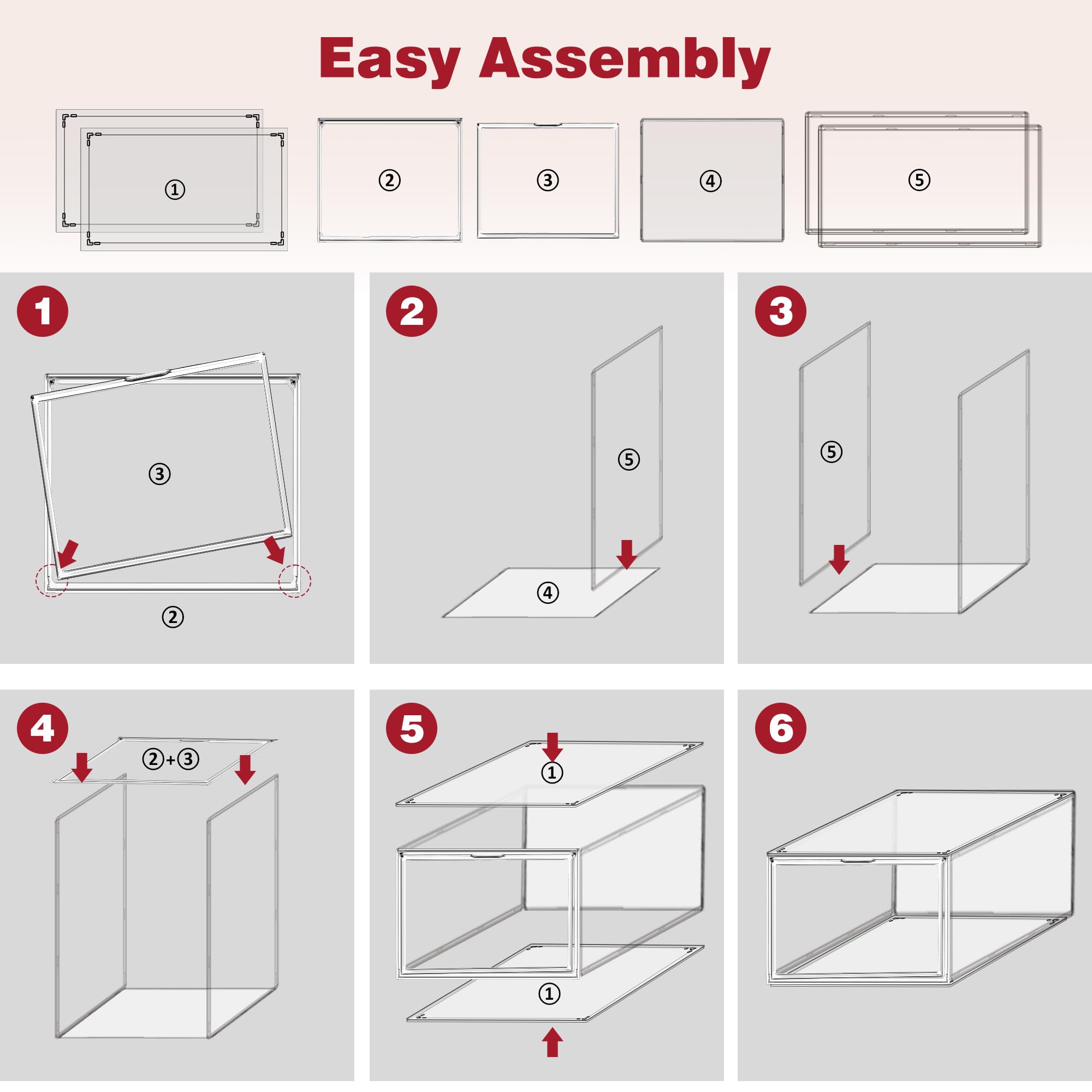 12 Pack Clear Shoe Storage Boxes Stackable (12 Count)