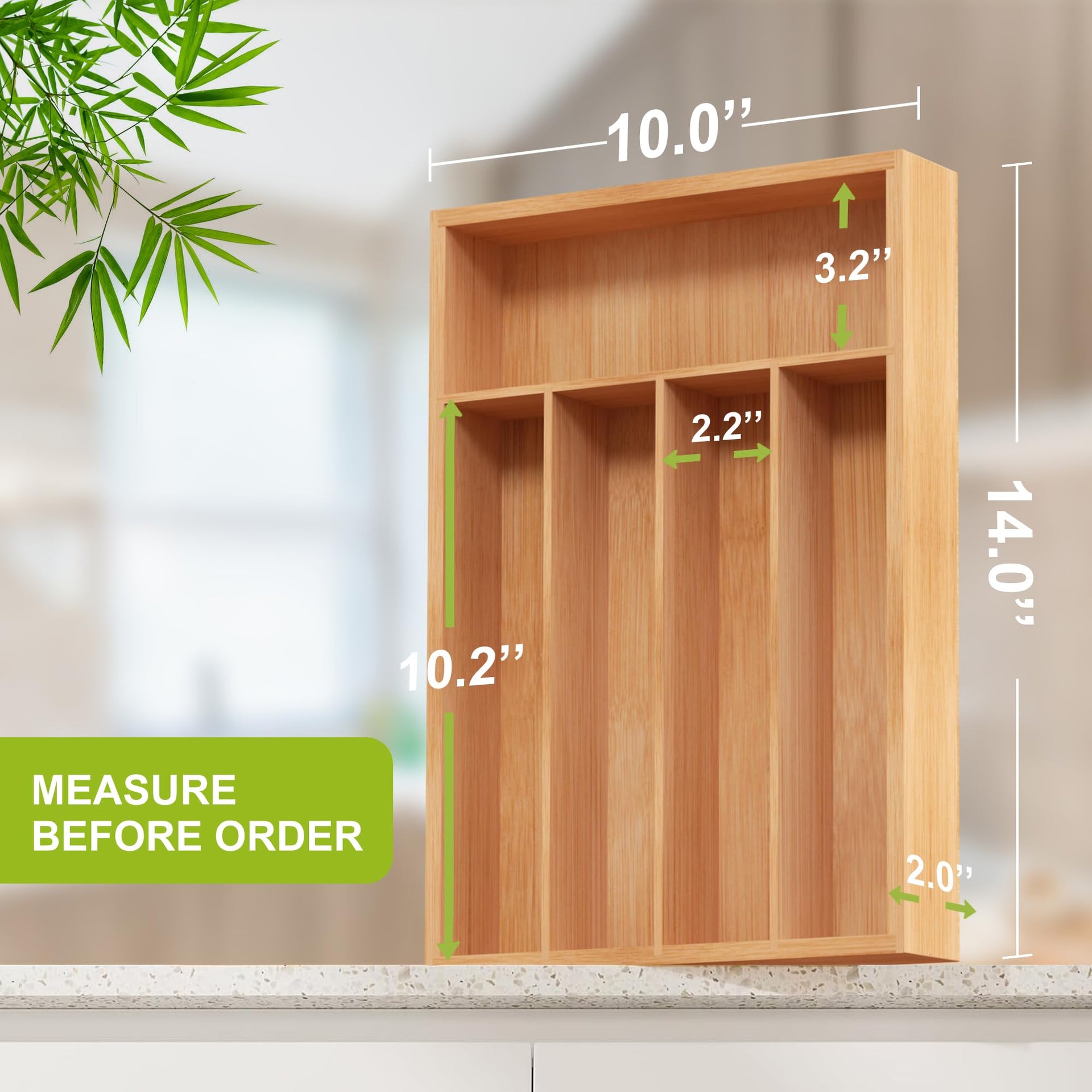 Bamboo Silverware Drawer Tray