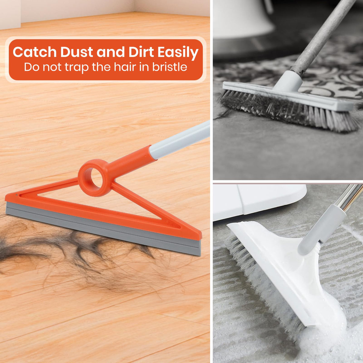 Air Broom with Removable Rubber Strip and Broom Bristle