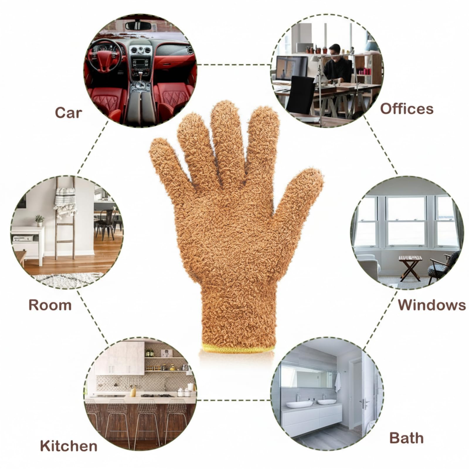 2 Pairs Microfiber Gloves for Plants (2 Count)