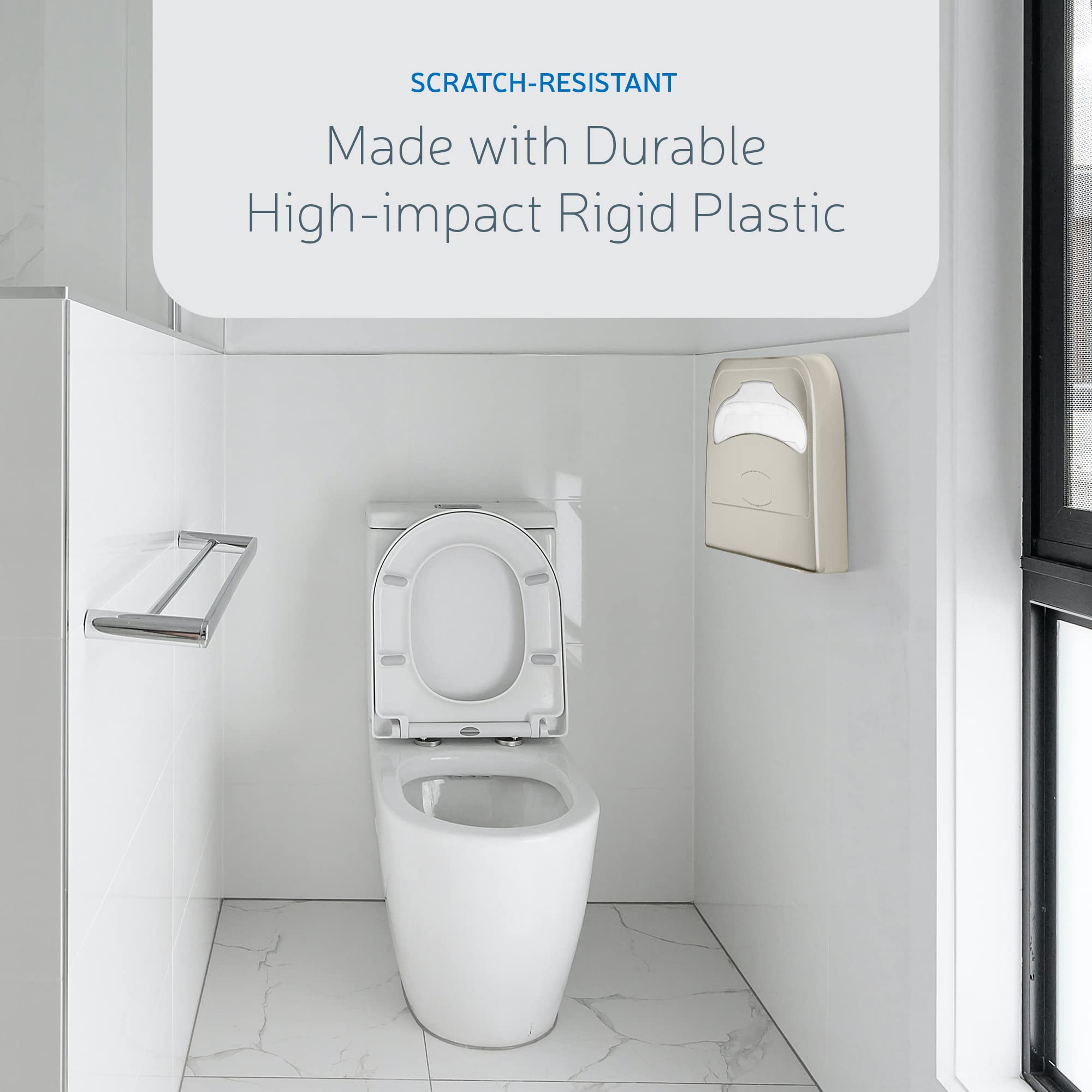 EZ-Pull Wall-Mounted Half-Fold Toilet Seat Cover Dispenser for Commercial/Residential/Bathroom/Office, Seat Cover Paper Sold Separately, Spray Gold, 3100G-EZ