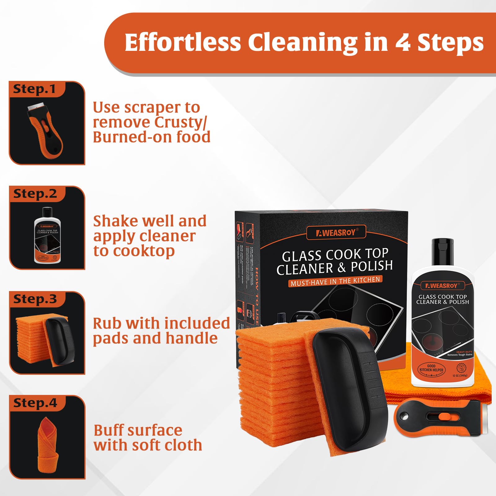 20pcs Glass Stove Top Cleaner Kit 12 oz (12 Fl Oz)