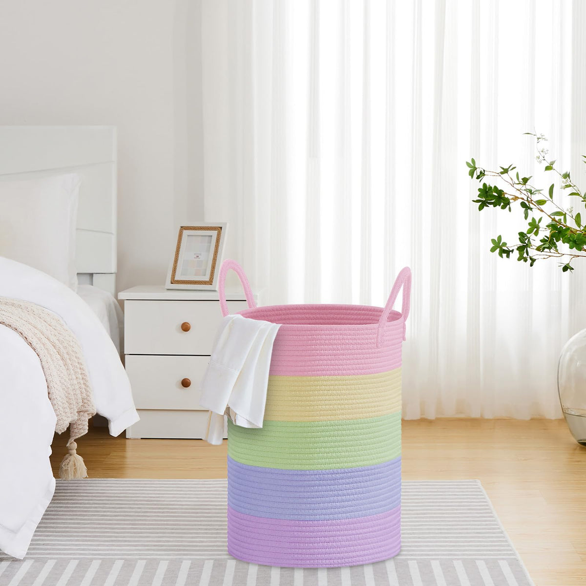 72L Tall Woven Laundry Basket Hamper