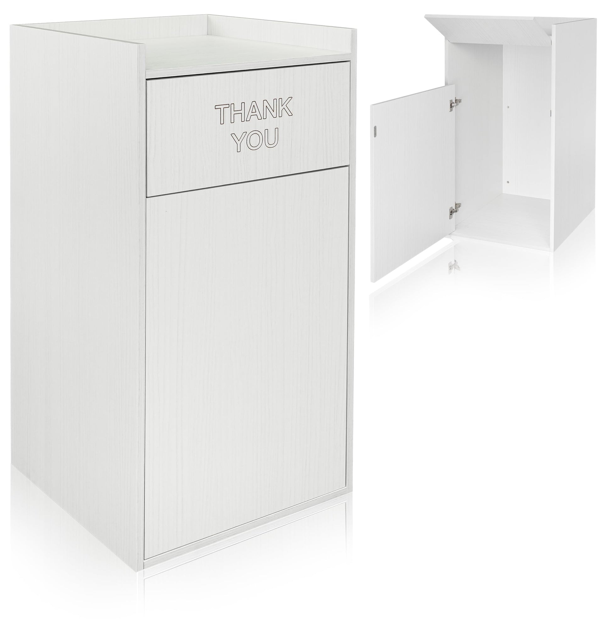 Restaurant Trash Can Cabinet with Tray Holder