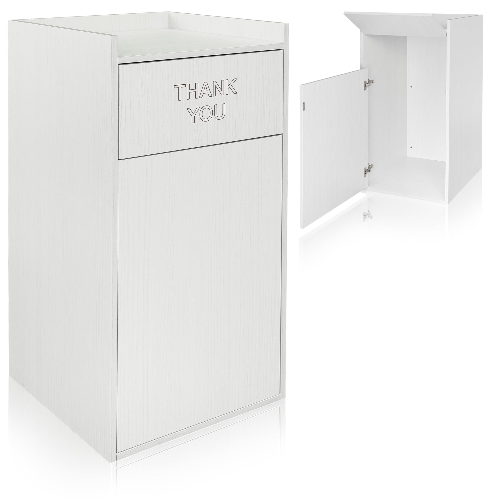 Restaurant Trash Can Cabinet with Tray Holder