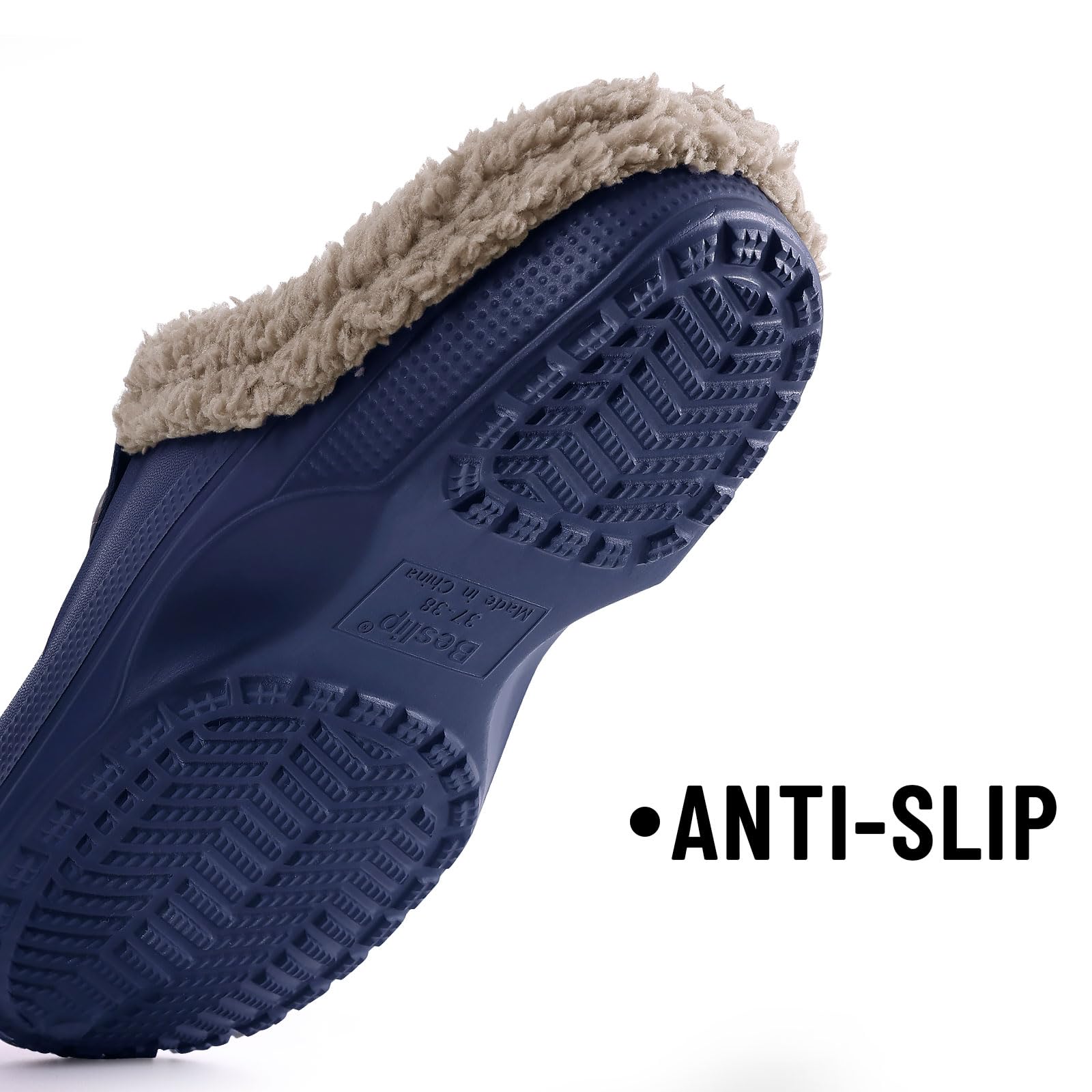 Fur Lined Clogs for Women & Men Fuzzy Slippers with Memory Foam