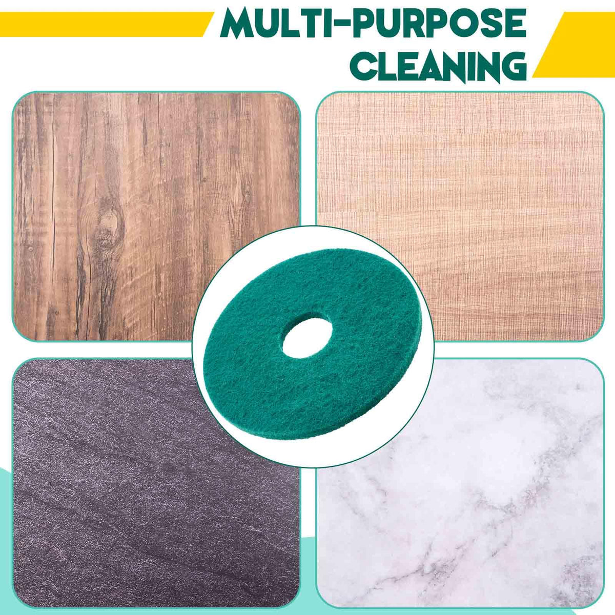 2 Pcs 12" Green Scrubbing Pads Commercial Cleaning Orbiter Pads (2 Count)