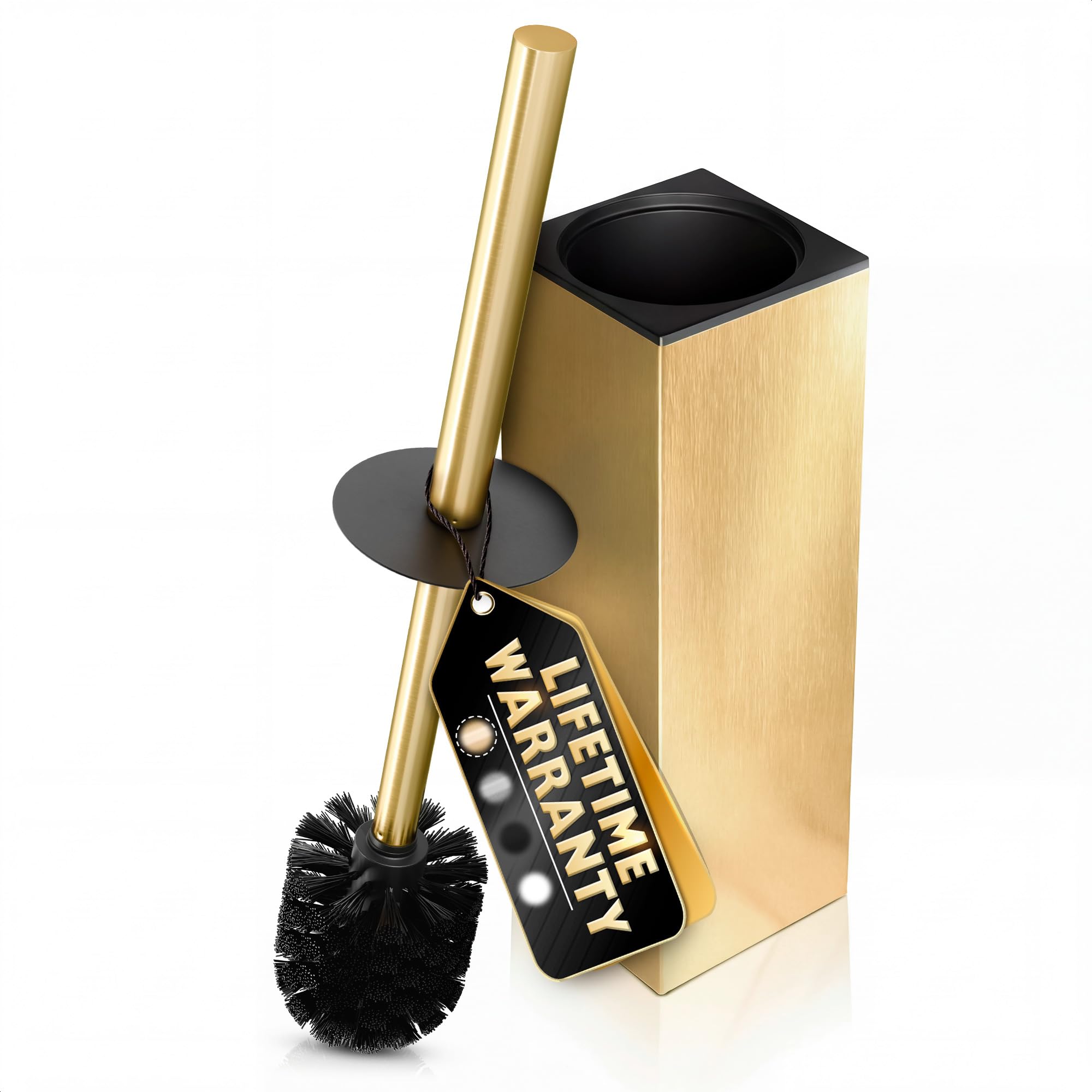 Gold Toilet Brush and Holder Set