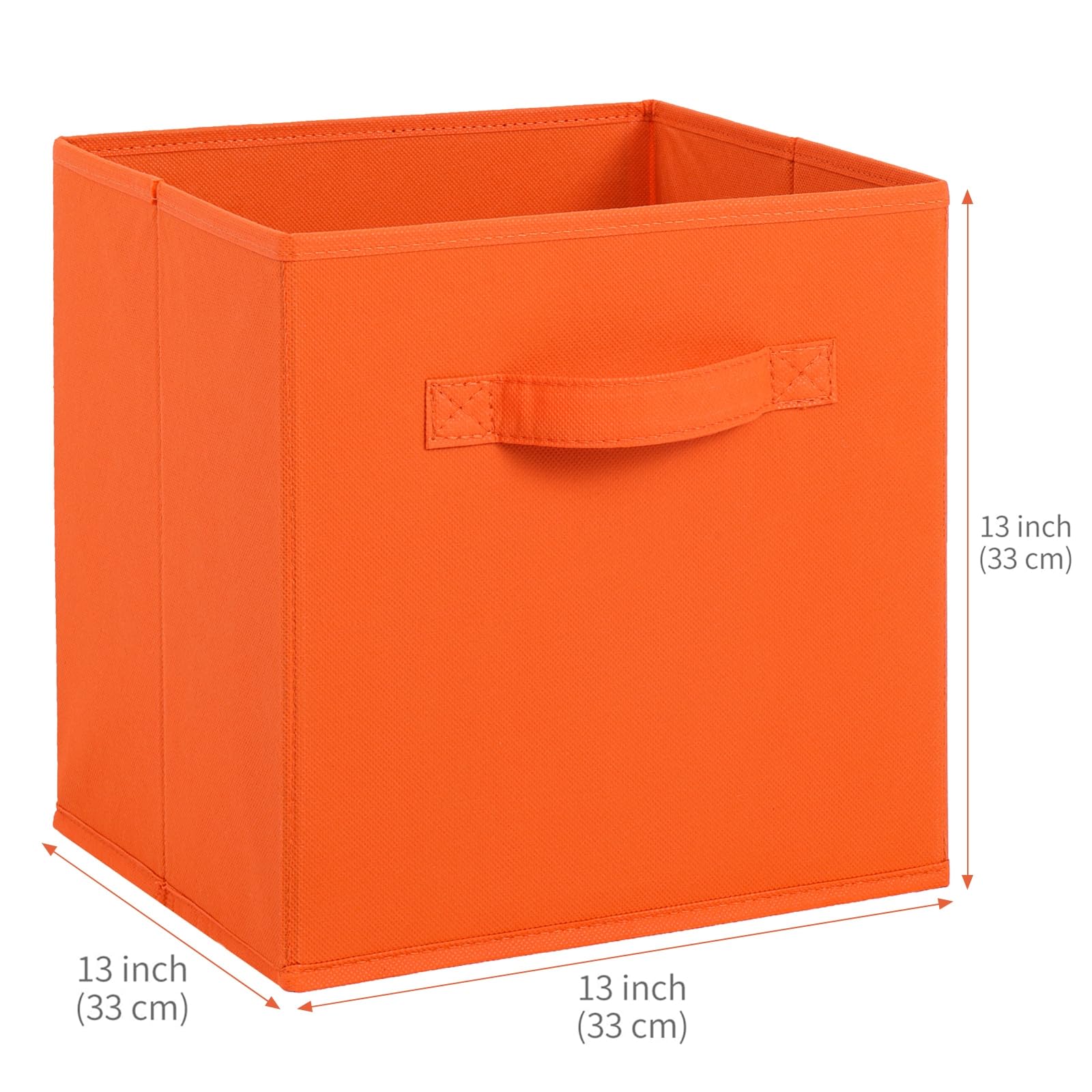 13x13x13 Inch Fabric Storage Bins 6 Pack Fun Colored Durable Storage Cubes with Handles Foldable Cube Baskets for Home (6 Count)