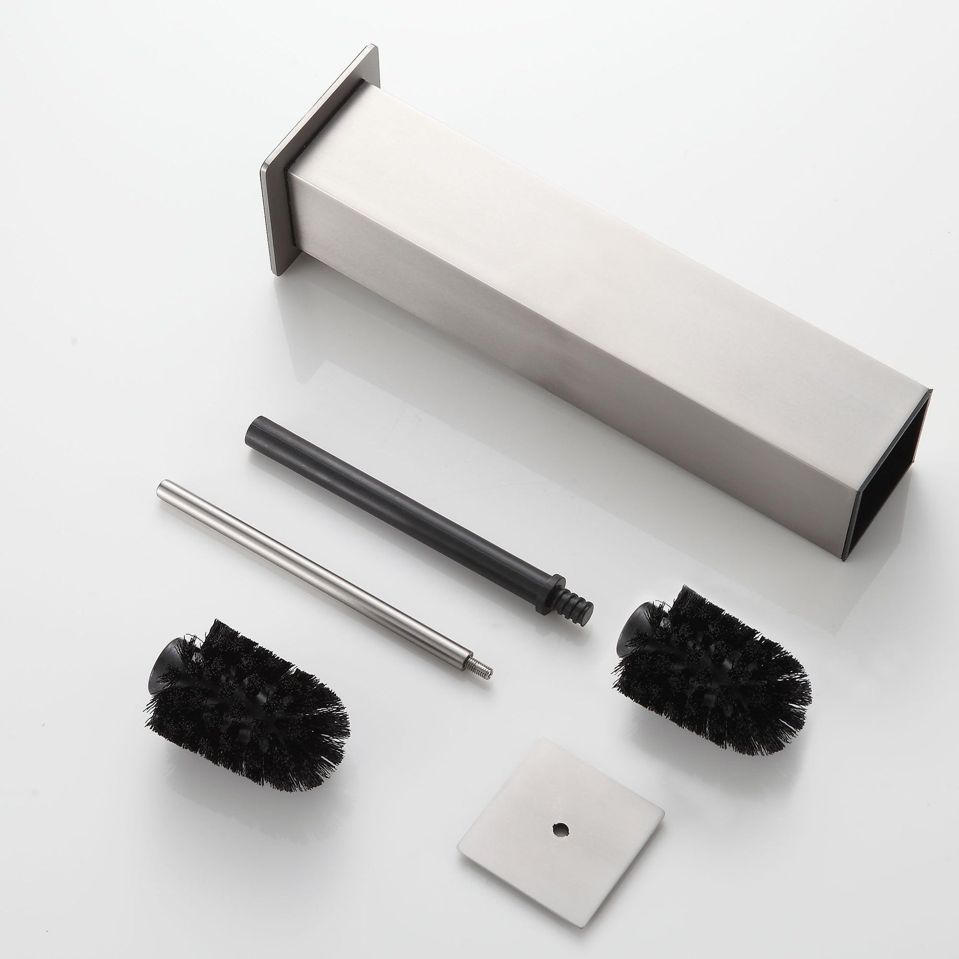 Brushed Nickel Toilet Brush and Holder