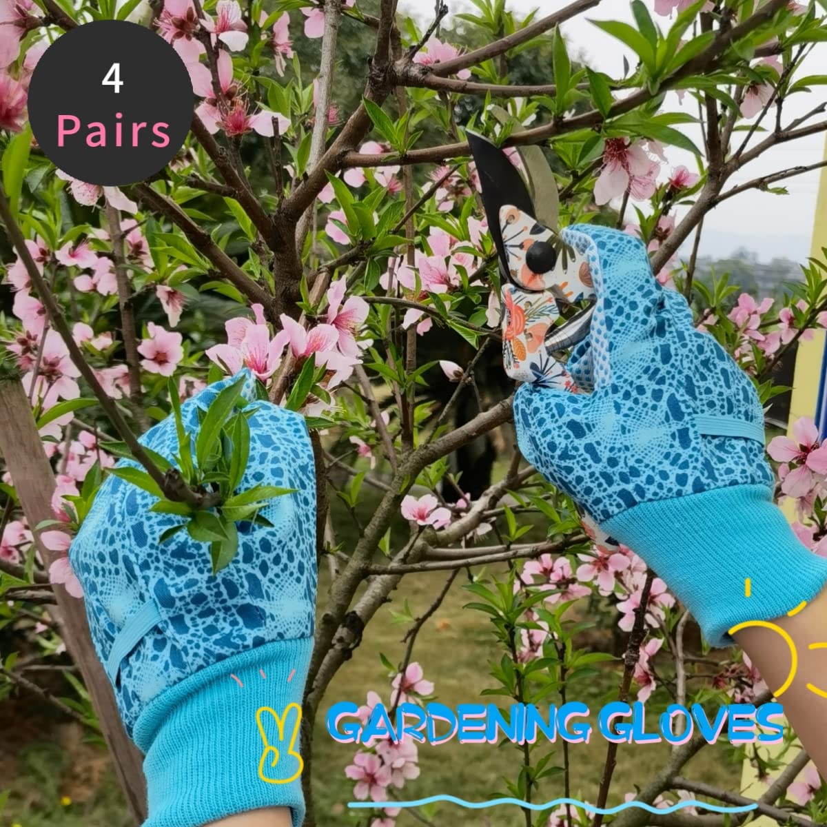 4 Pairs Gardening Gloves