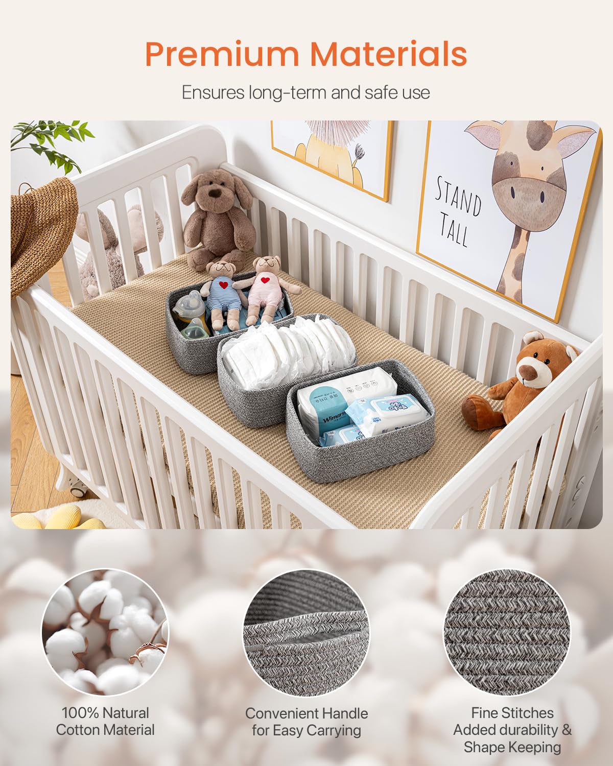 Small Woven Storage Basket for Organizing (3 Count)