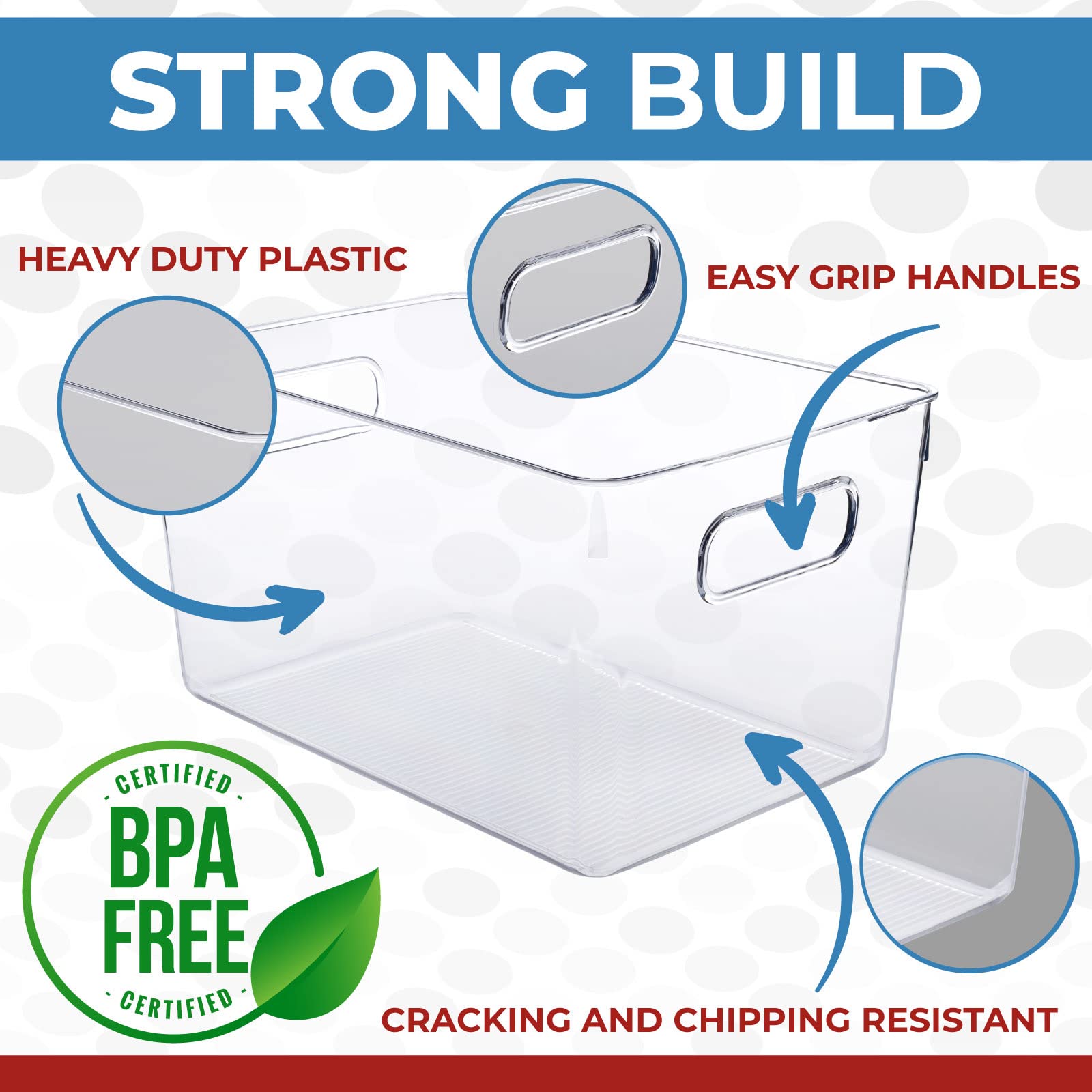 Clear Plastic Storage Bins (8 Count)