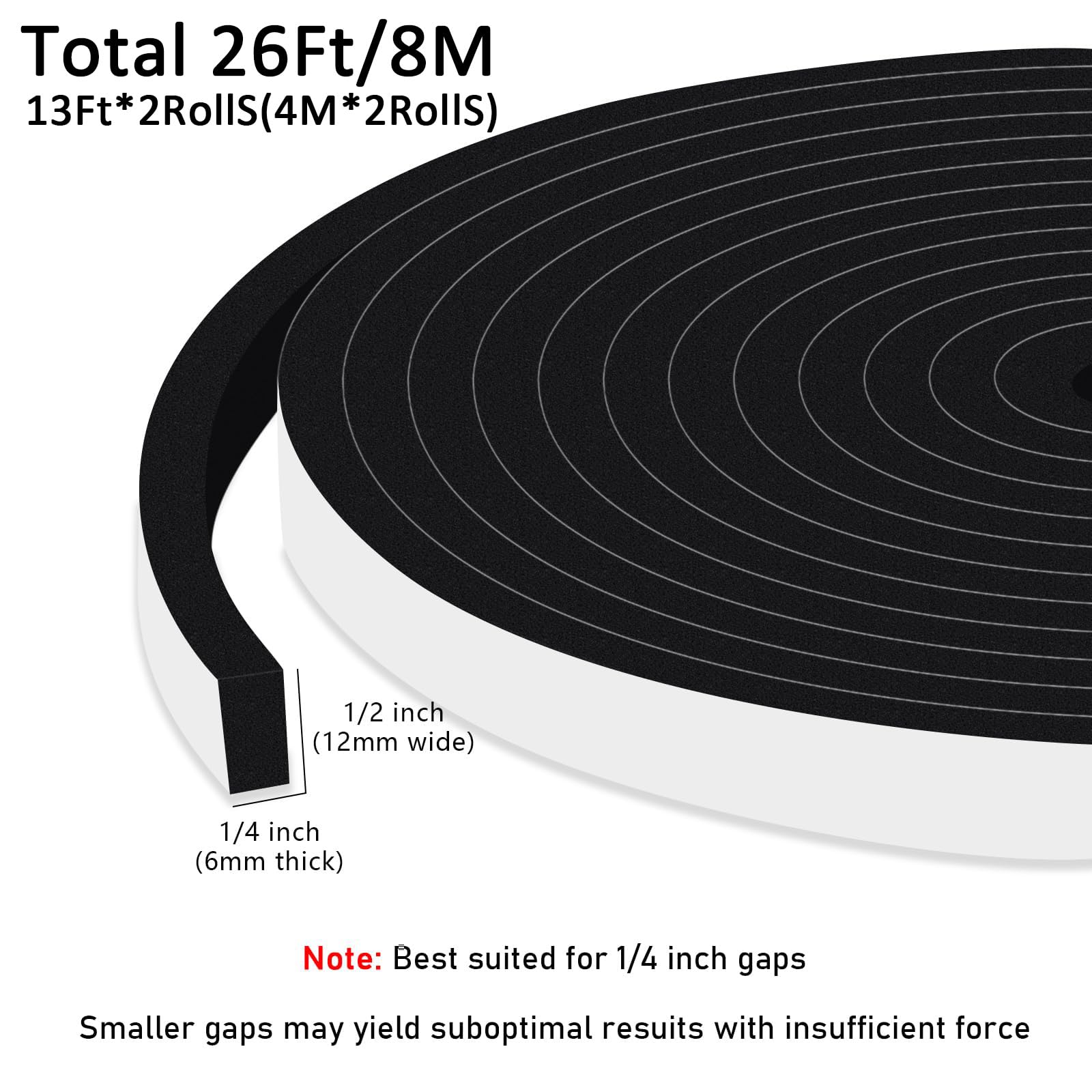 Strong Adhesive Weather Stripping Door Seal Strip (33 Foot)