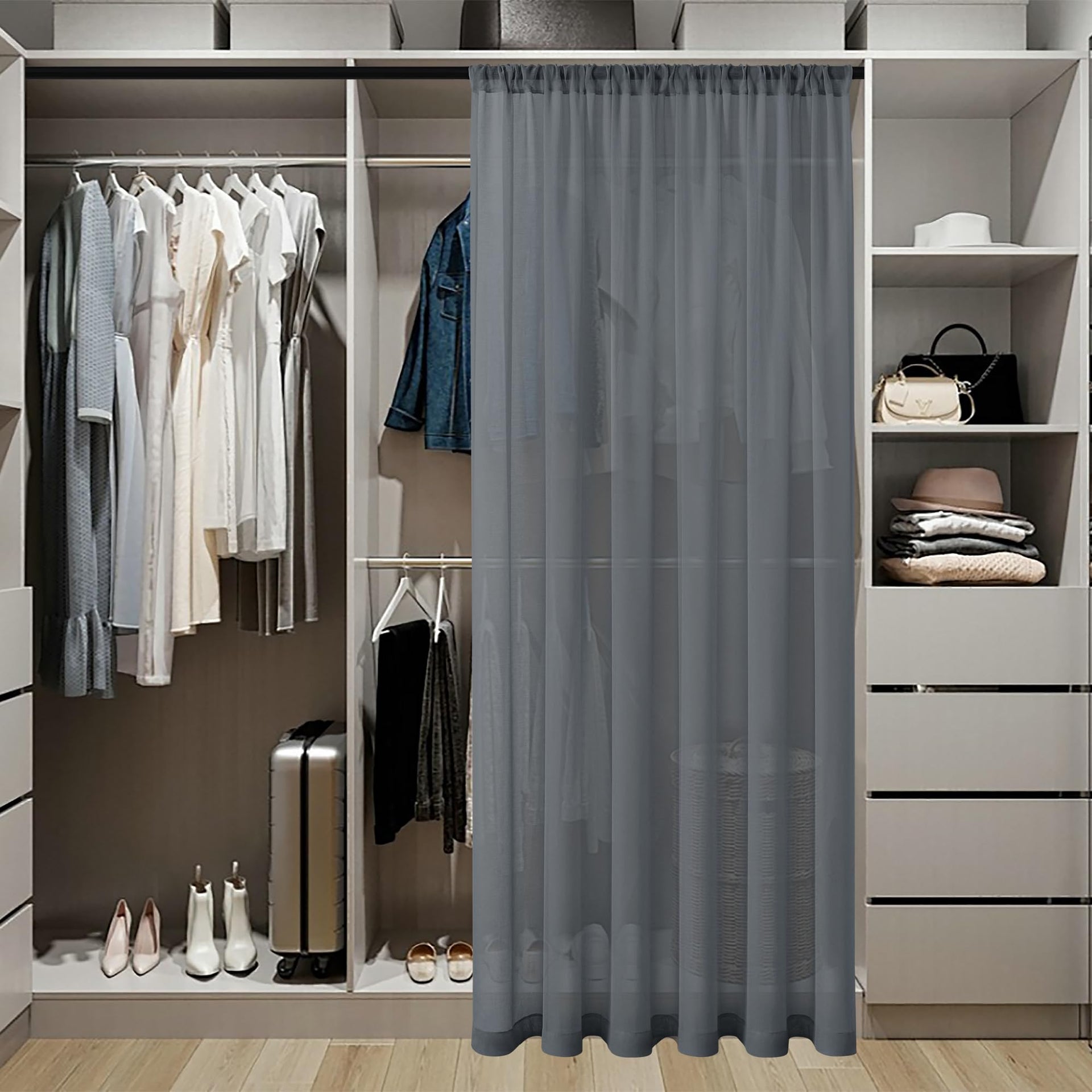 Short Sheer Door Curtain Closet Linen Textured Curtain Sheers Doorway Light Filtering Voile Patio Glass Doors Rod Pocket Curtains French Door