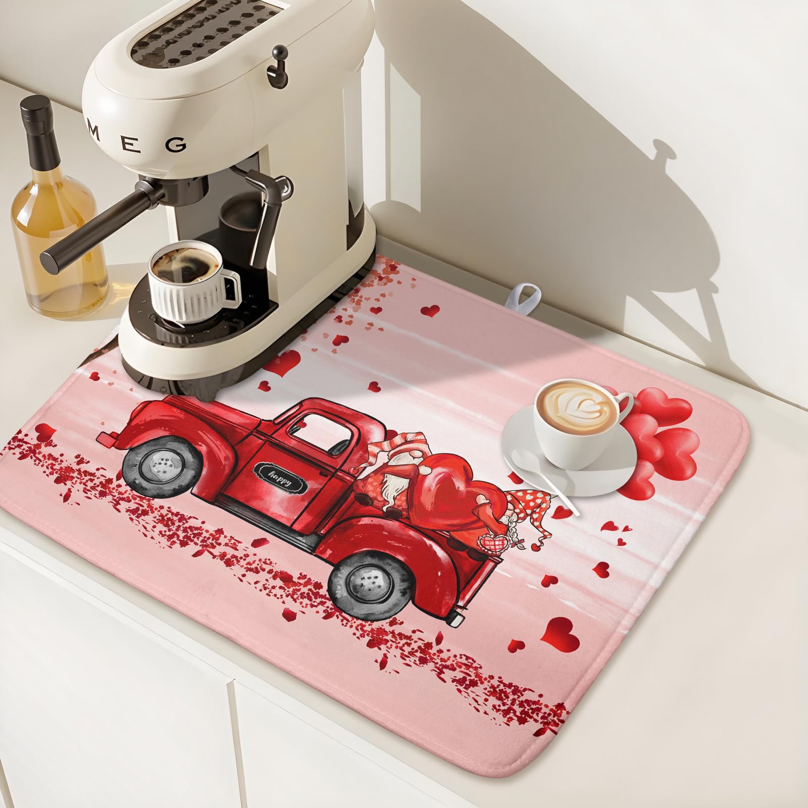 Valentine's Day Dish Drying Mats for Kitchen Counter