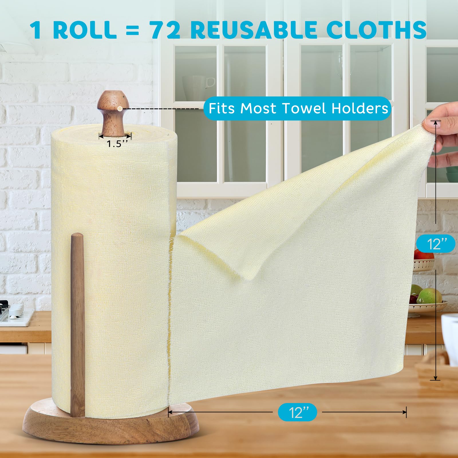 Matthew Microfiber Cleaning Cloth Roll 72Pack (72 Count)