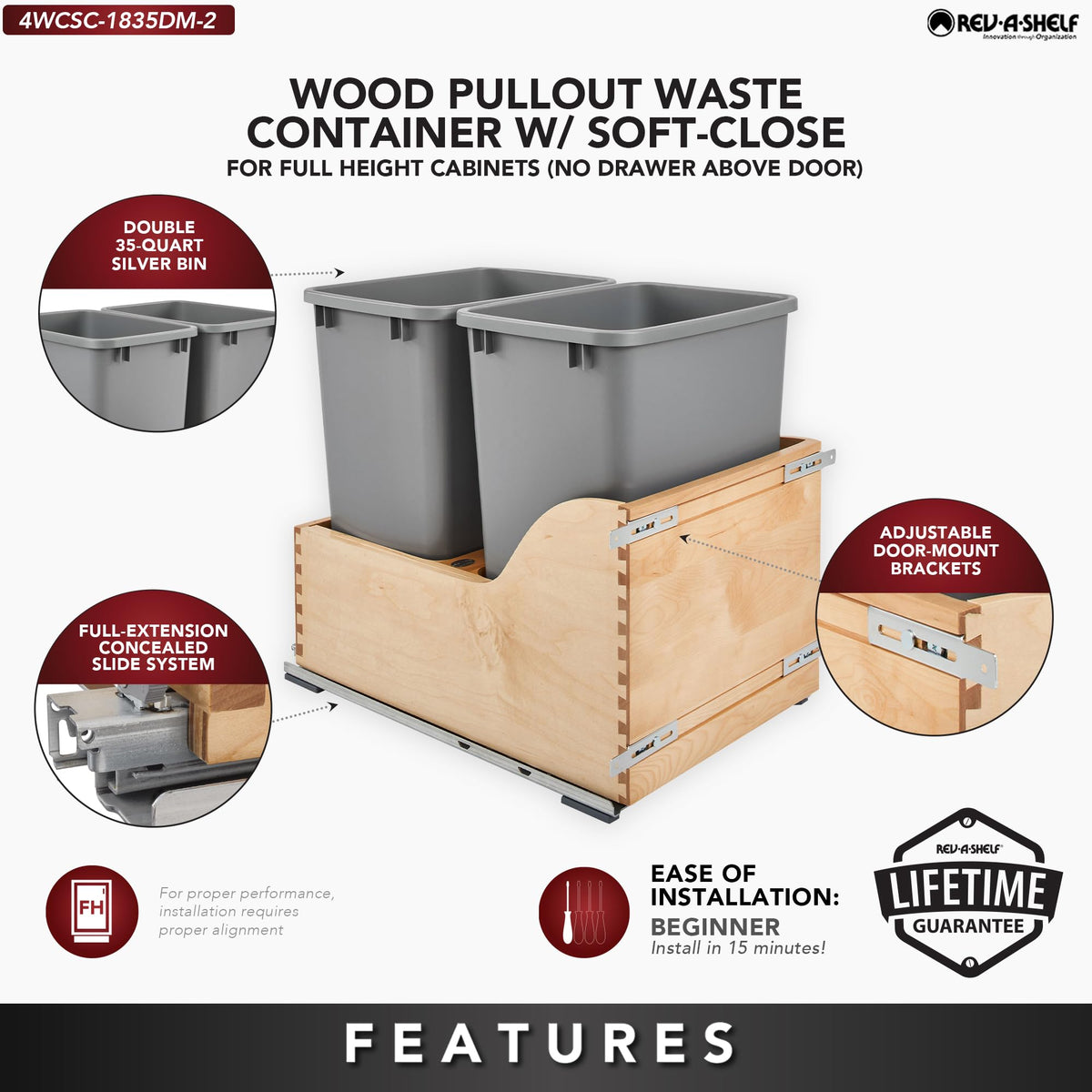 Pullout Trash Cans for Kitchen Cabinet