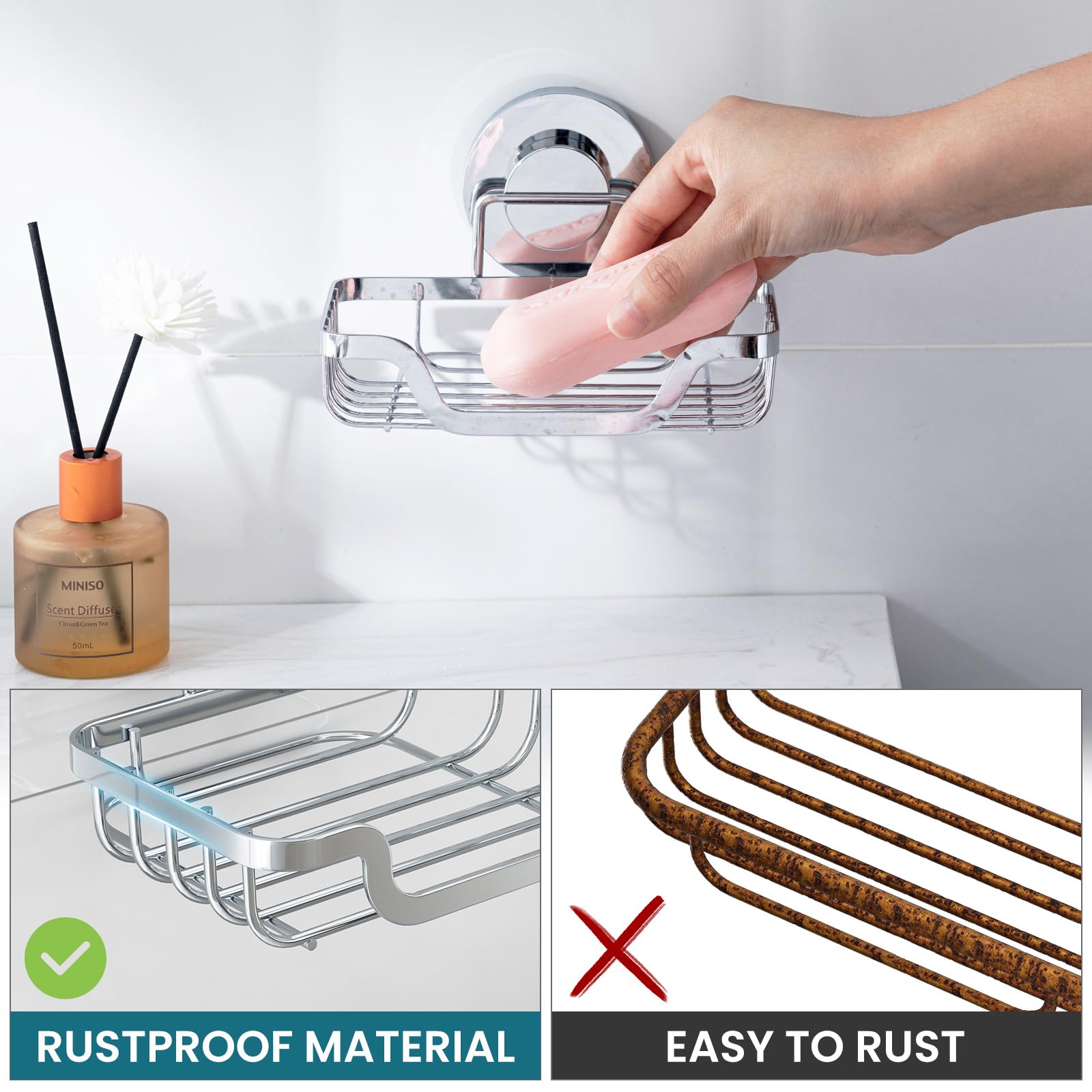 Soap Dish Bar Soap Holder Suction Cup