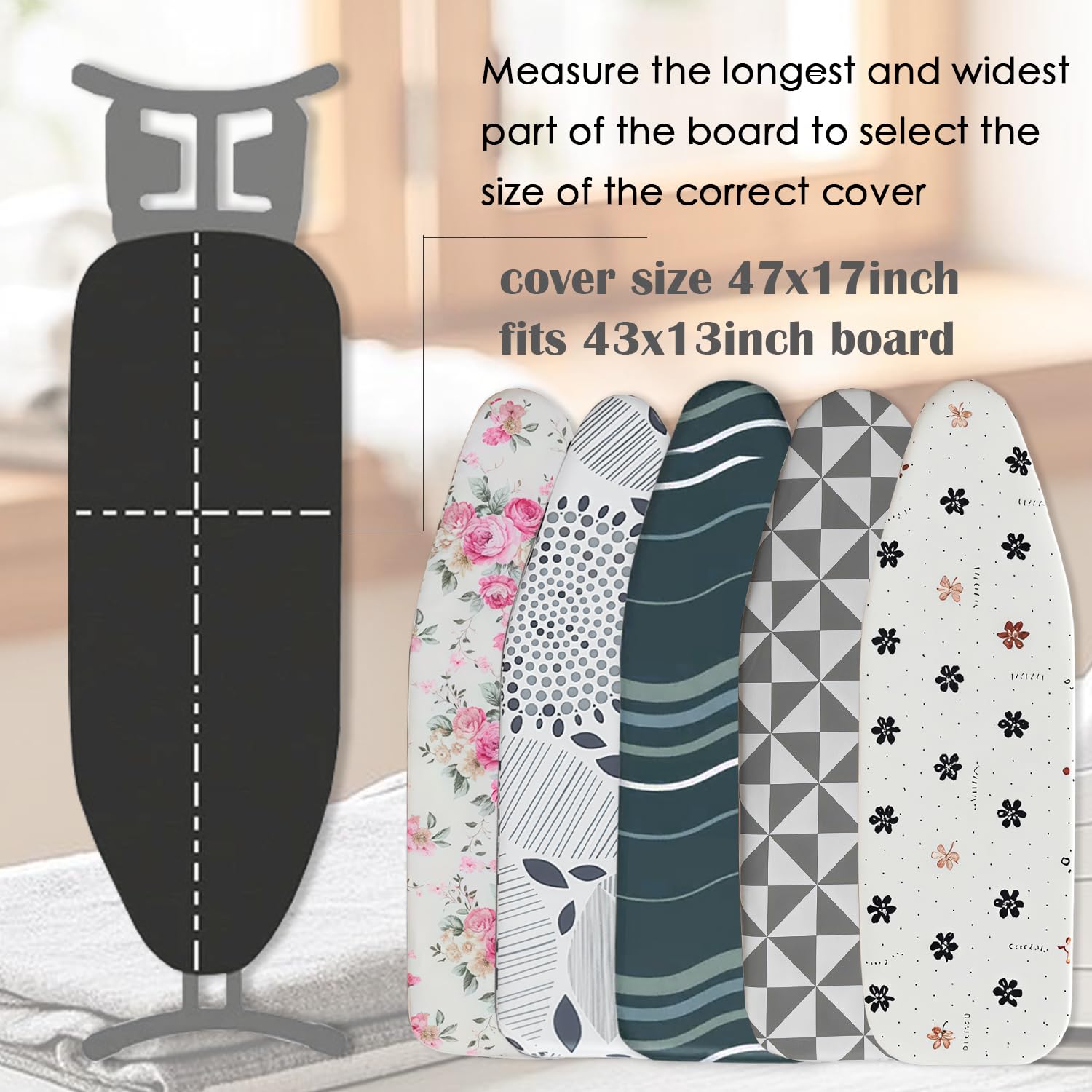 Ironing Board Cover with Two 5MM Thick Feltpads