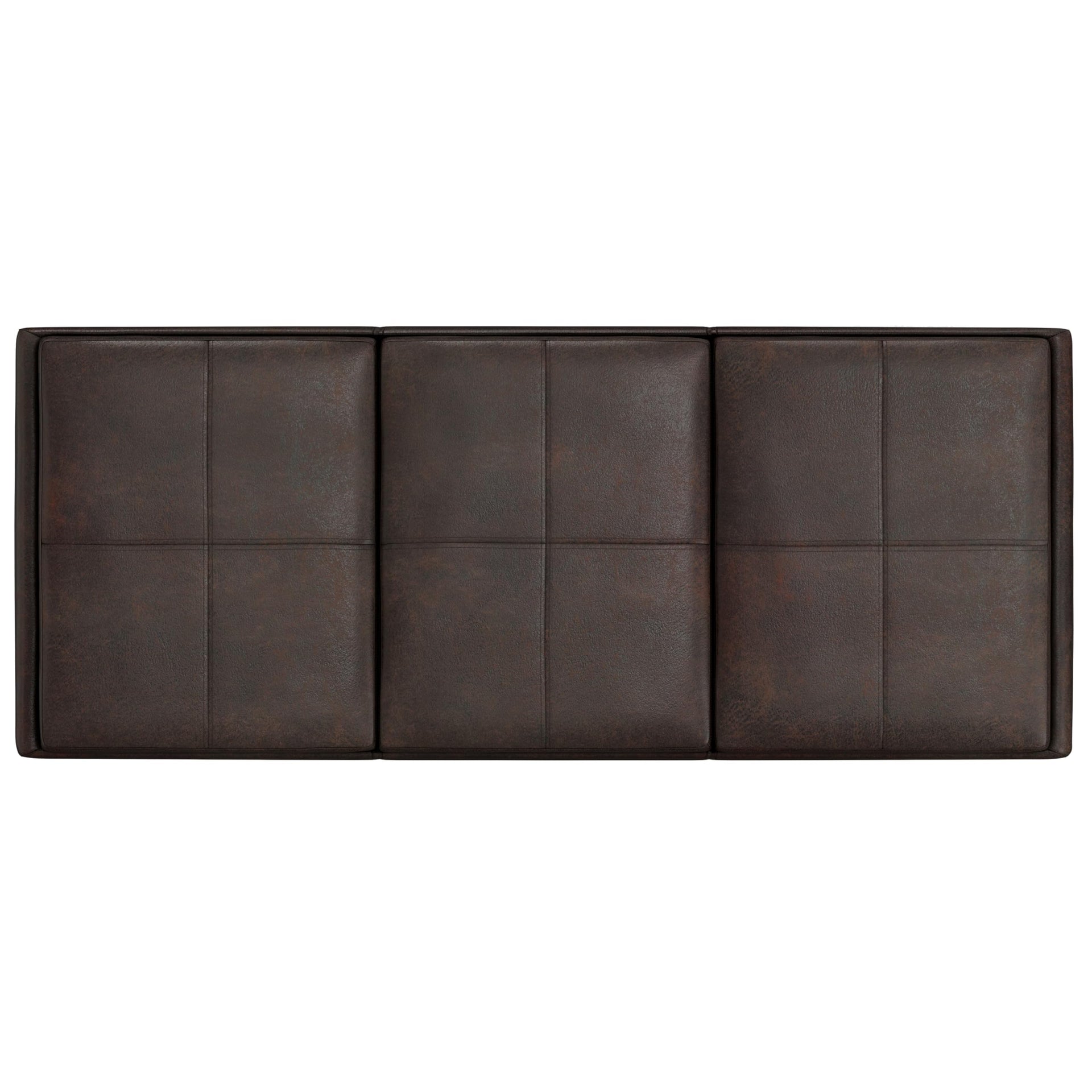 Avalon 42" Wide Vegan Leather Storage Ottoman in Brown