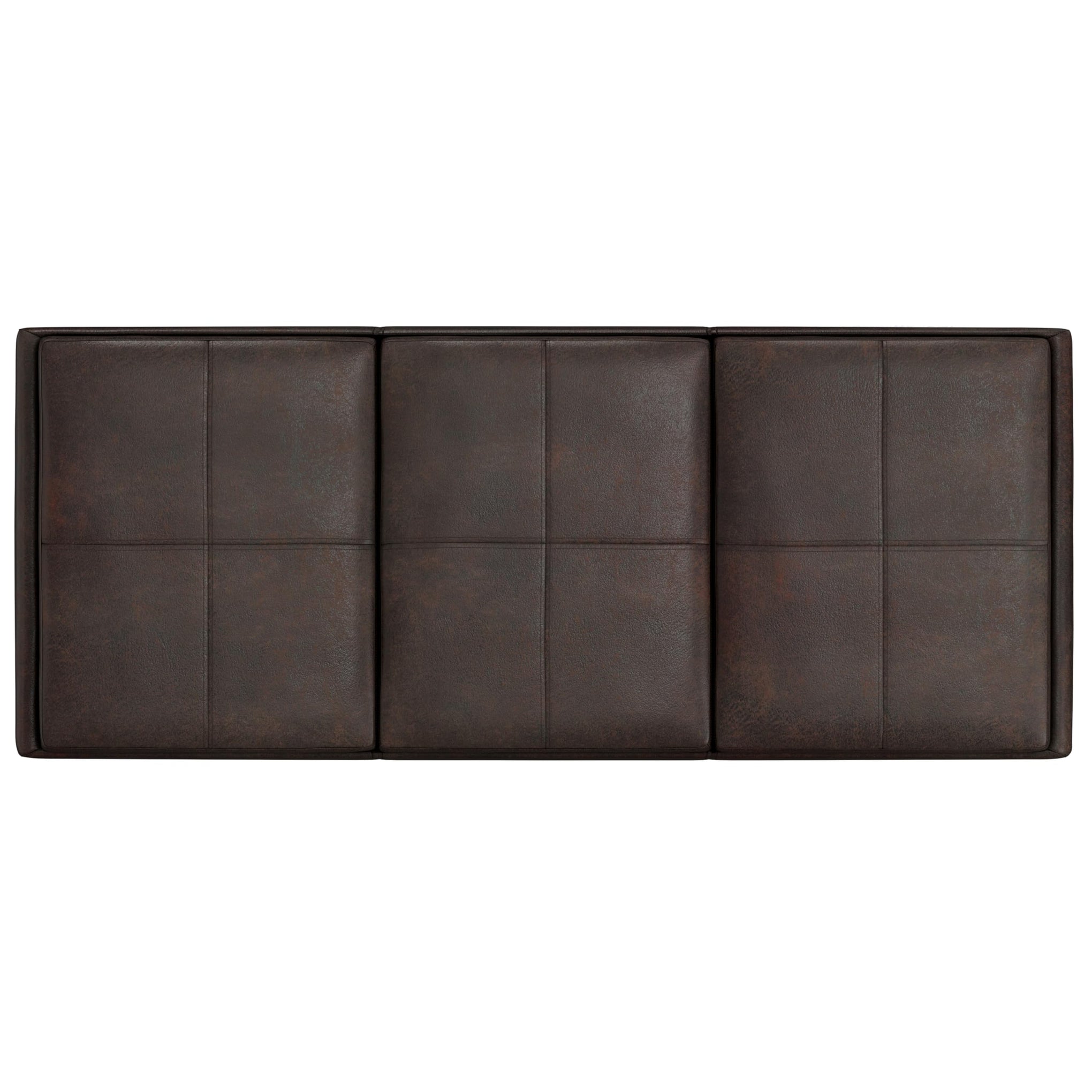 Avalon 42" Wide Vegan Leather Storage Ottoman in Brown