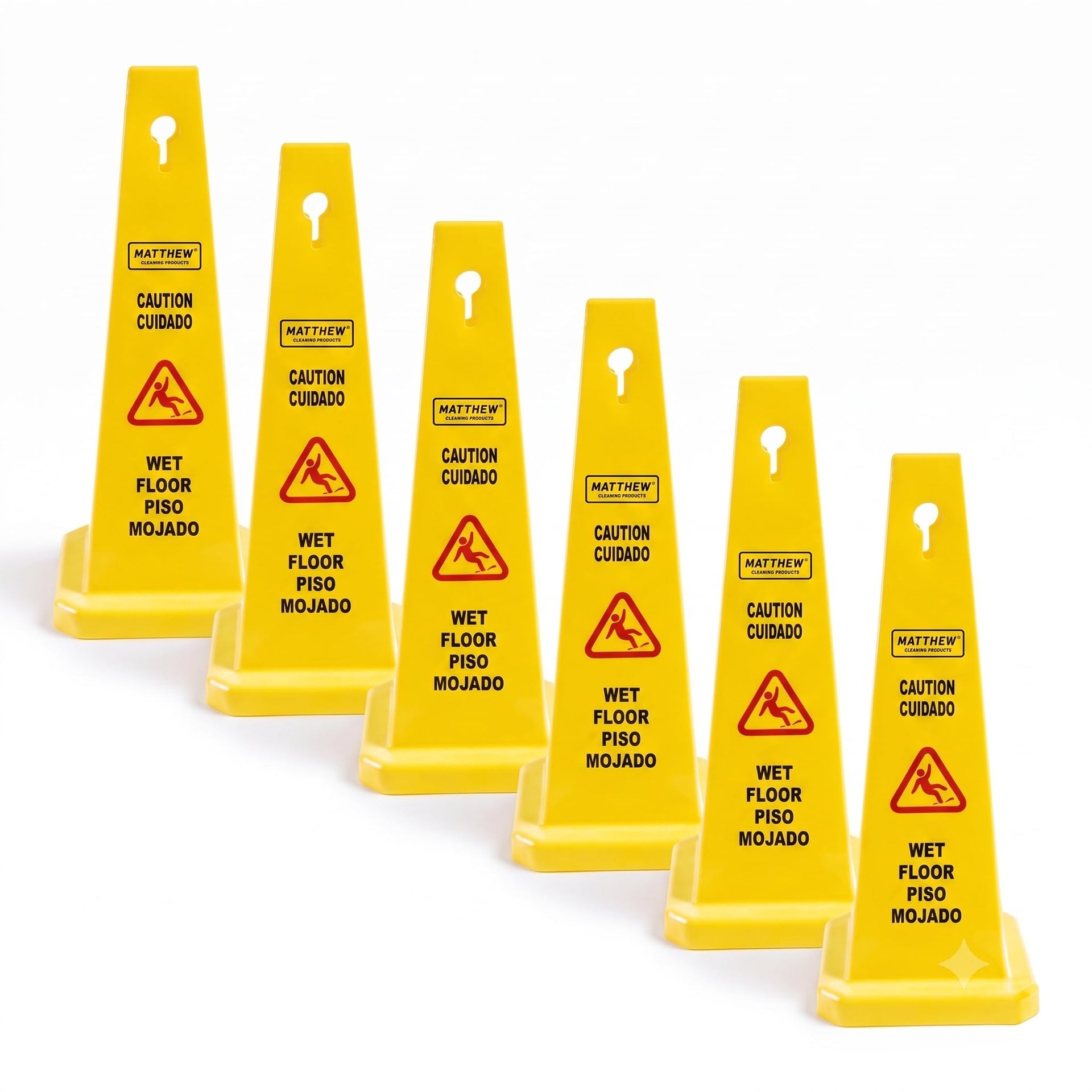 MATTHEW CLEANING 6 Packs 36” Caution Wet Floor Safety Cones for Indoors and Outdoors (6 Count)