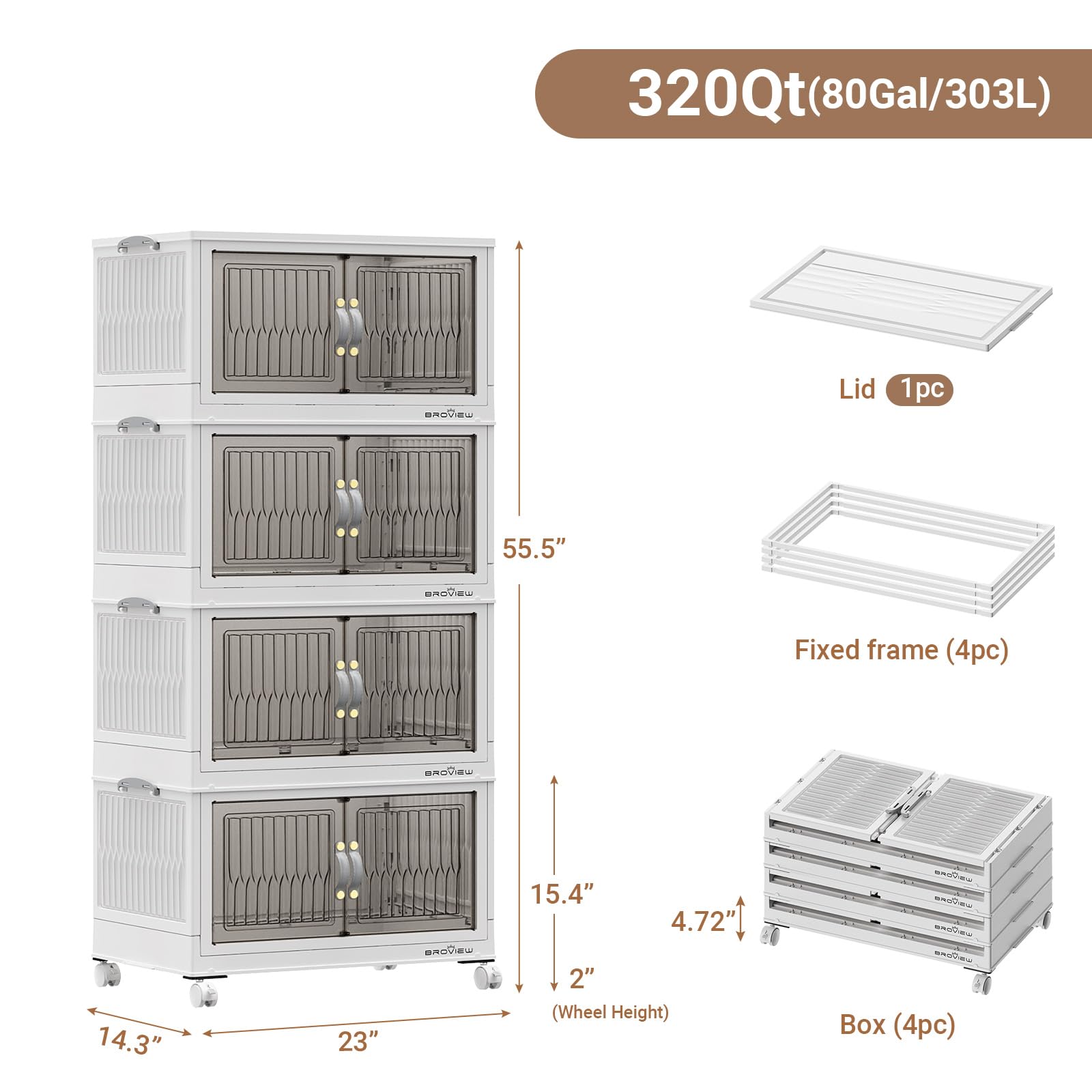 320Qt Stackable Storage Bins with Lid (4 Count)