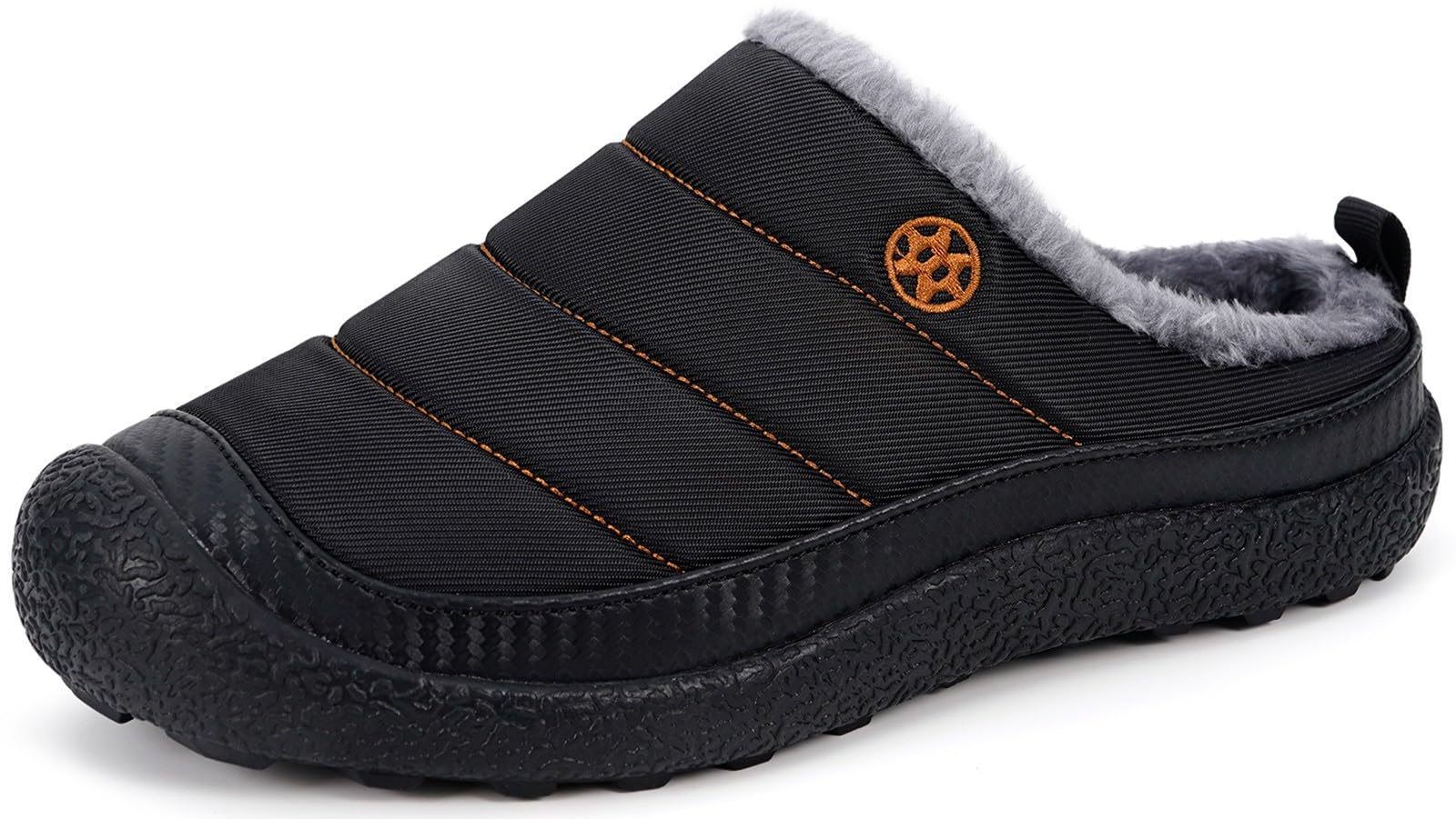 Womens Mens House Slippers Outdoor Winter Shoes Black