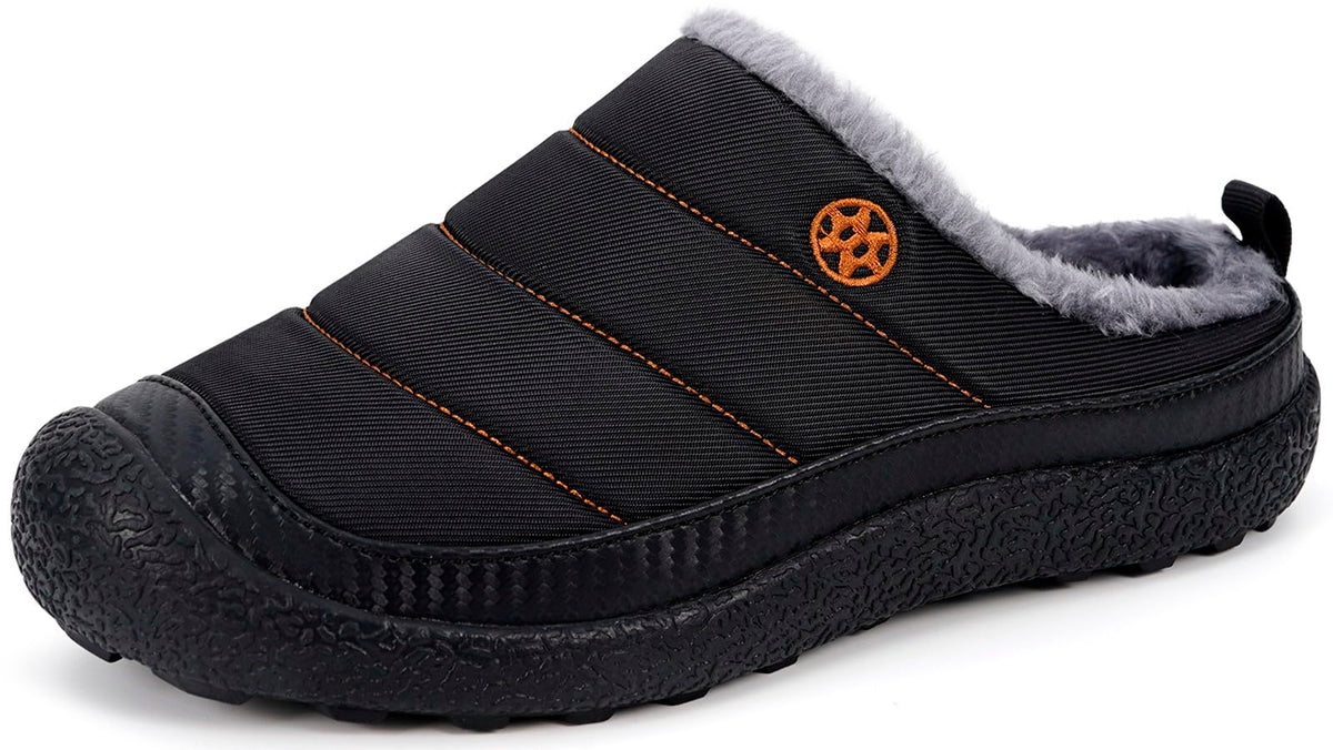Womens Mens House Slippers Outdoor Winter Shoes Black