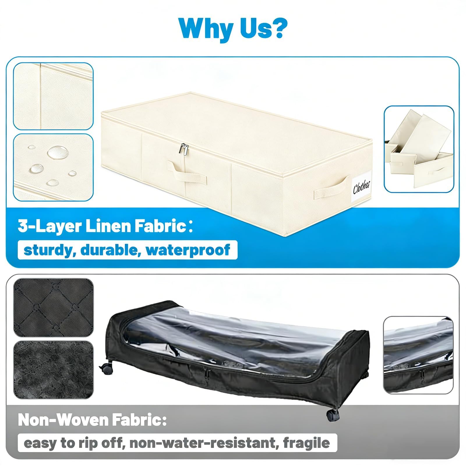 Under Bed Storage Container Bins 2 Pack (2 Count)