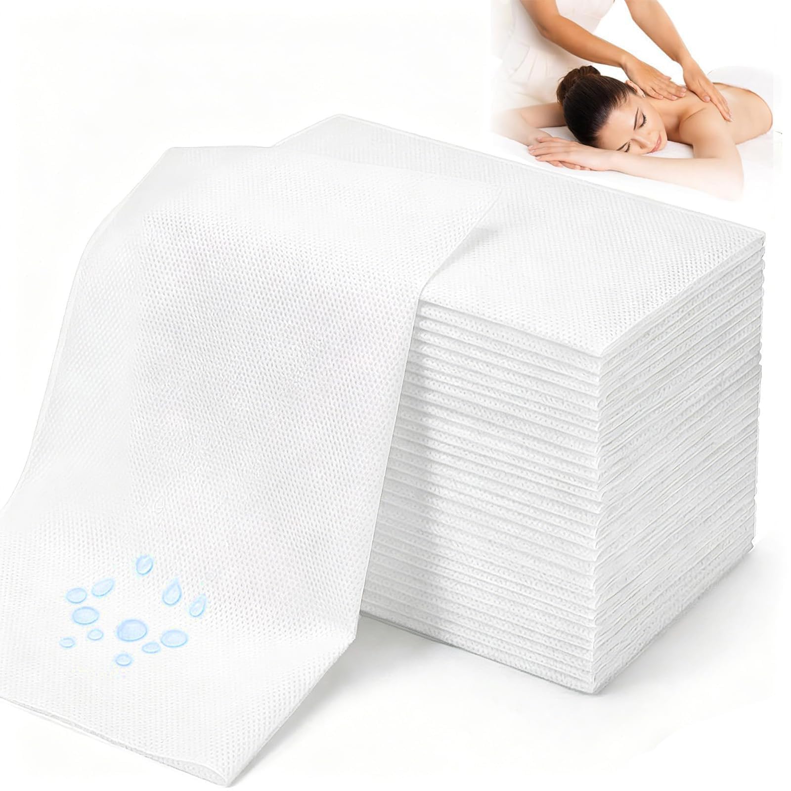 100PCS Massage Table Sheets Disposable Spa Bed Cover 75x31 Waterproof White (100 Count)