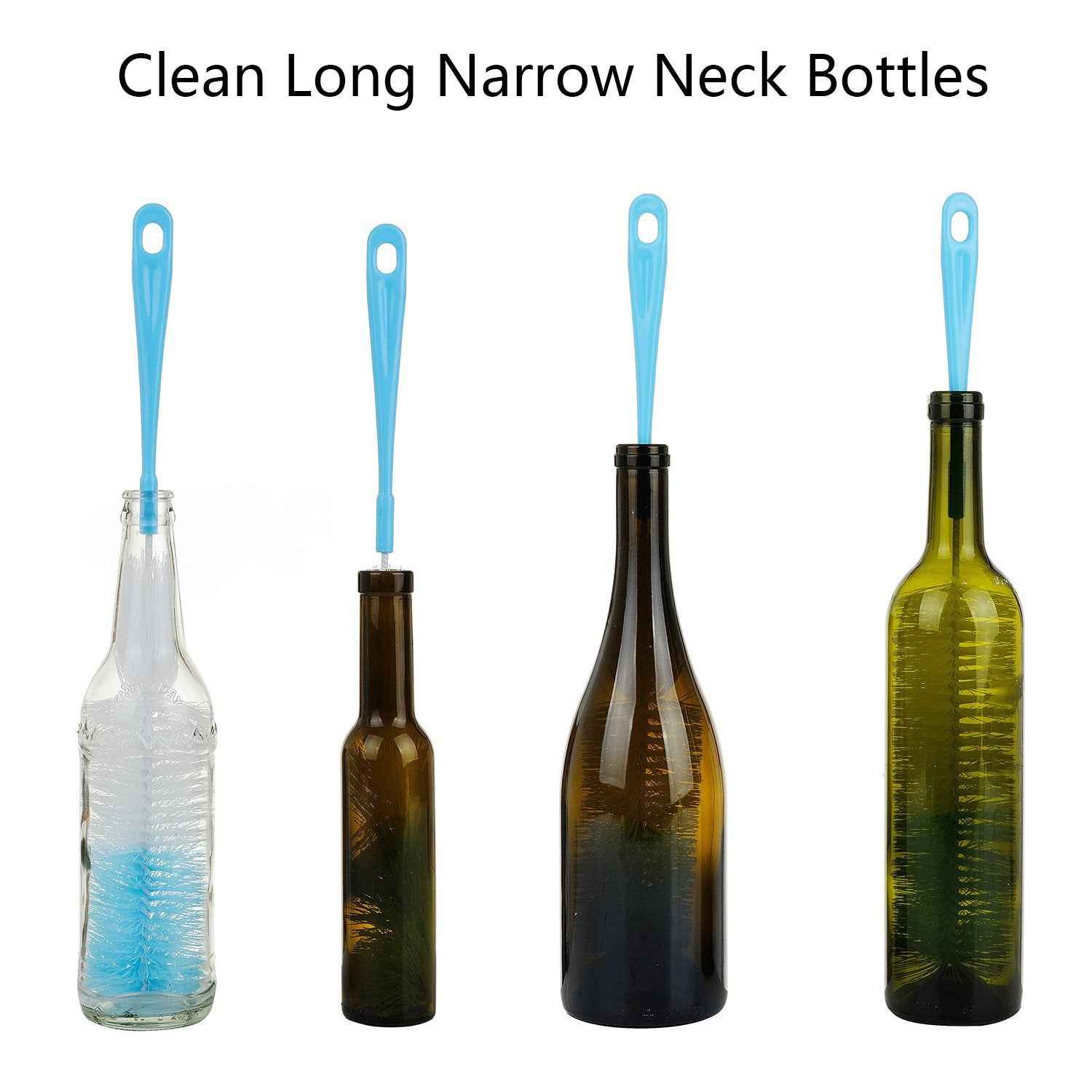3 Pack Long Bottle Cleaning Brush for Narrow Neck Beer (3 Count)