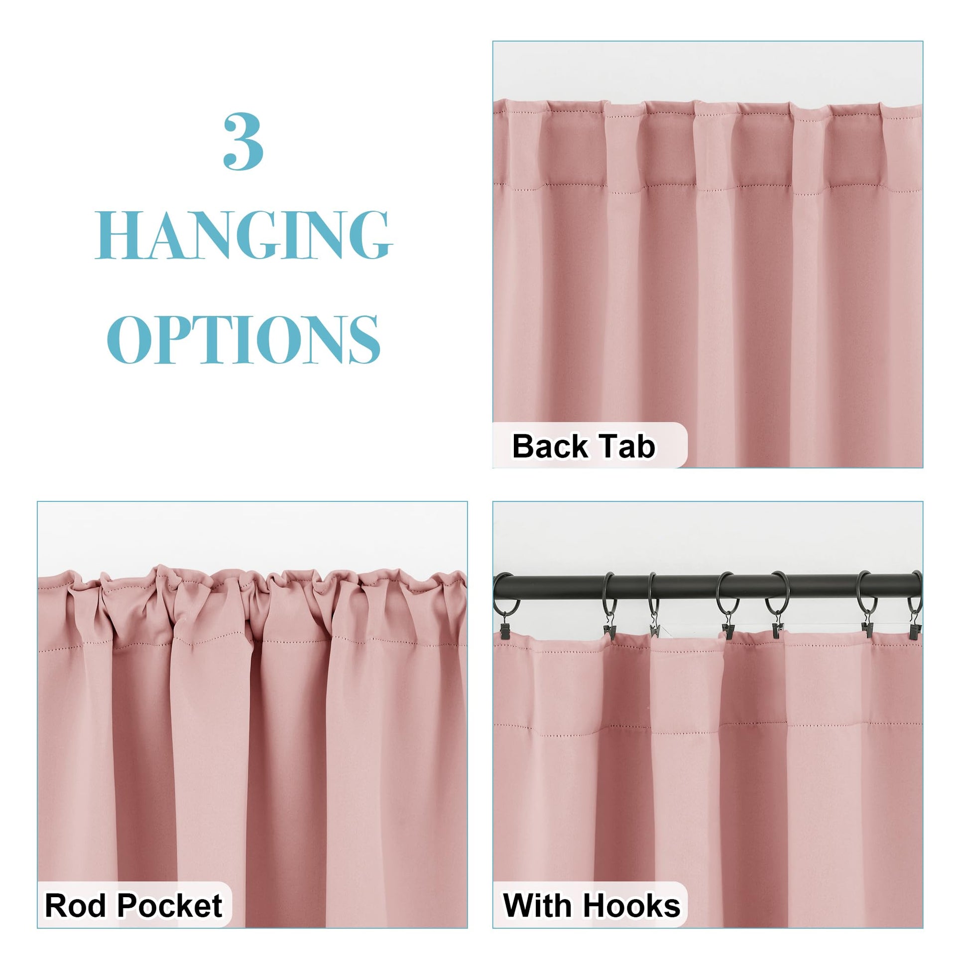 Blackout Curtains for Bedroom Living Room 84 inches Long (2 Count)